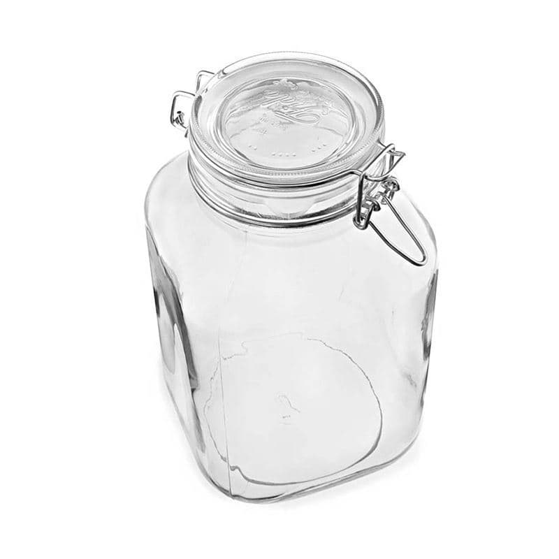 3000 ml bøyleglass "Fido", kvadratisk, åpning: Bøylelokk