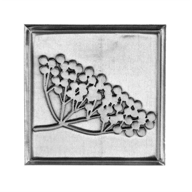 Tinnetikett 'Holunder', kvadratisk, metall, sølv Tinnetikett 'Holunder', kvadratisk, metall, sølv