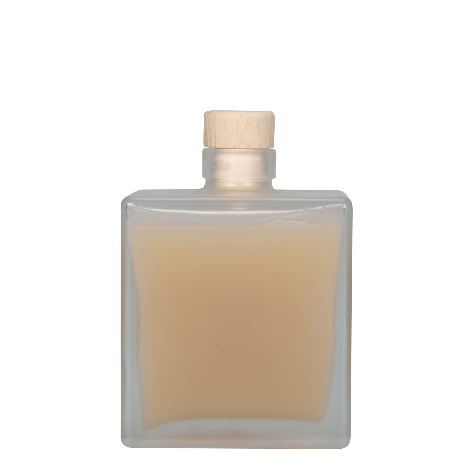 500 ml glassflaske 'Cube', firkantet, frostet, åpning: kork 500 ml glassflaske 'Cube', firkantet, frostet, åpning: kork