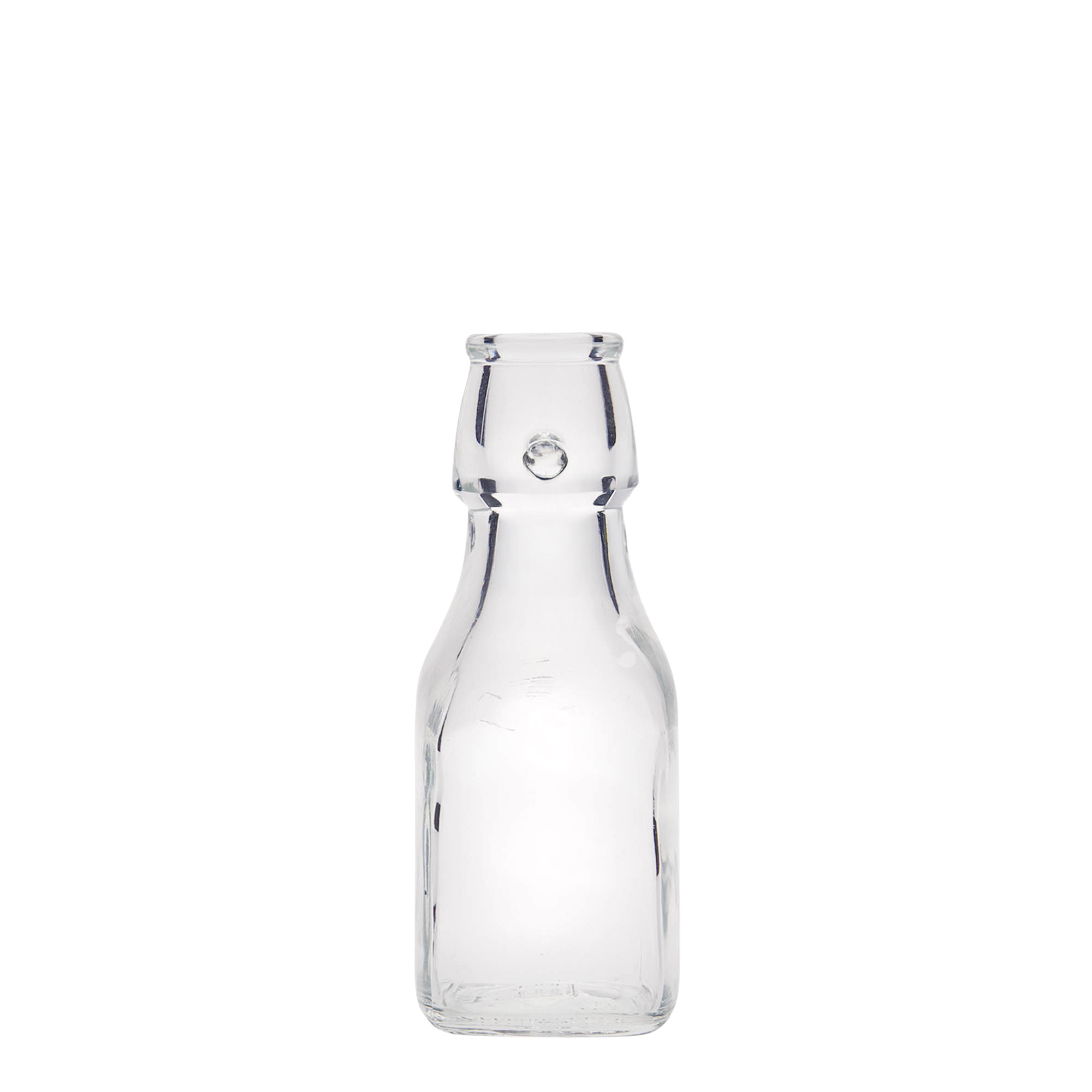 125 ml glassflaske 'Swing', firkantet, åpning: hengslet lukking 125 ml glassflaske 'Swing', firkantet, åpning: hengslet lukking