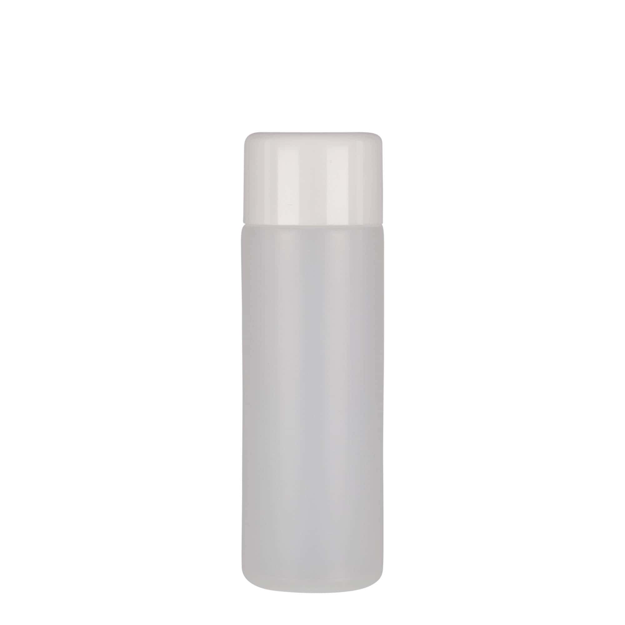 200 ml rundflaske, PE-plast, natur, åpning: Skrulokk