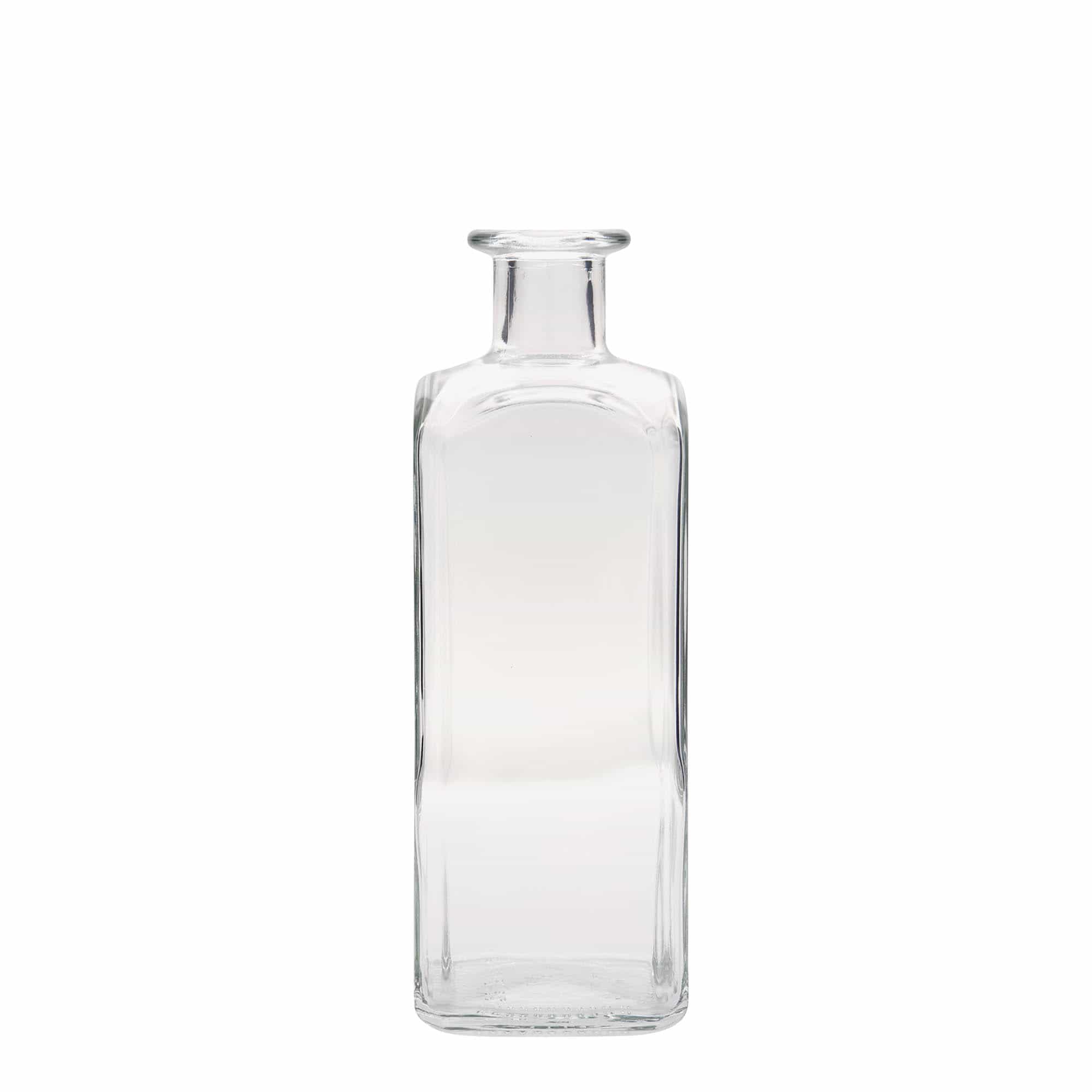 500 ml apotekerglassflaske Carré, kvadratisk, åpning: Kork 500 ml apotekerglassflaske Carré, kvadratisk, åpning: Kork