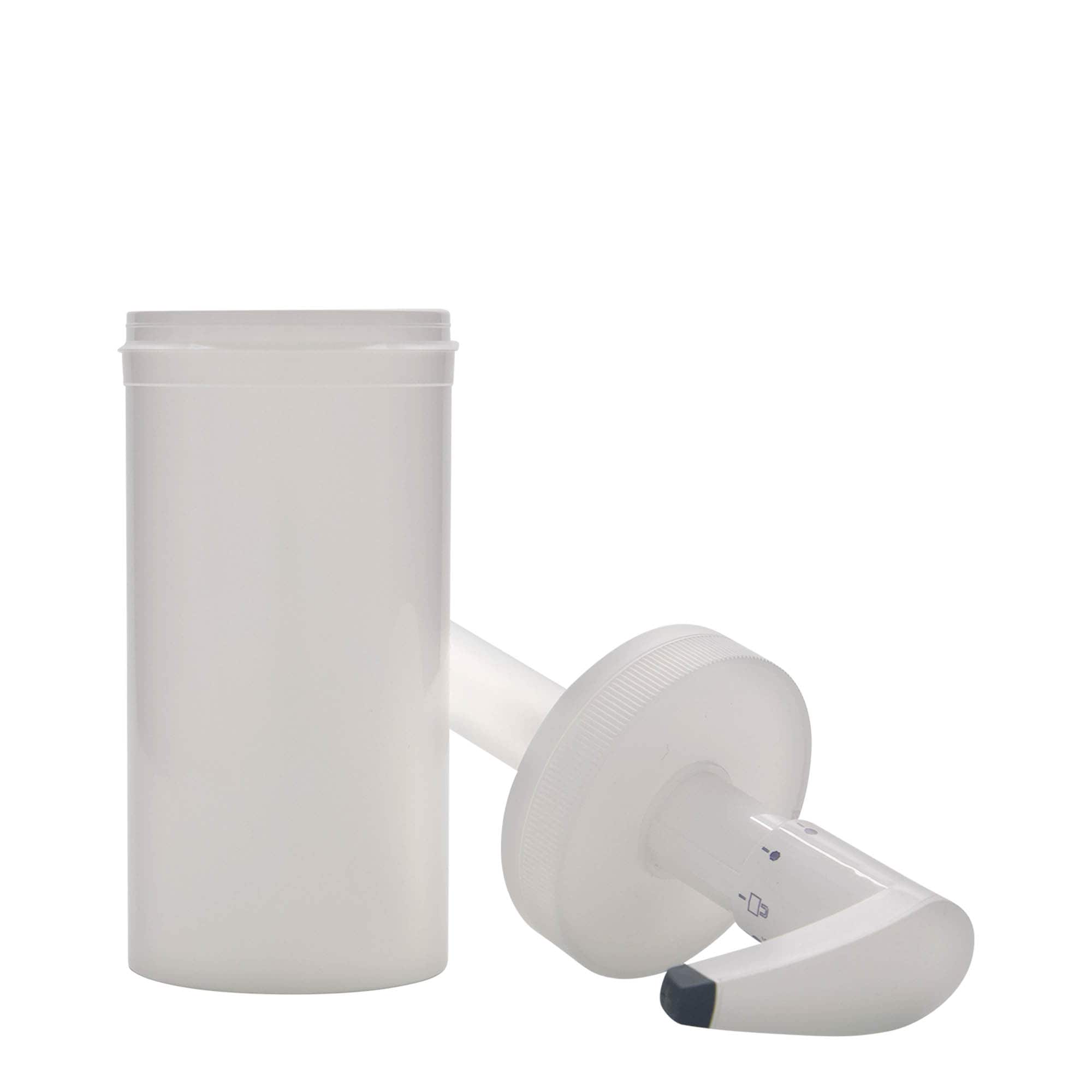 655 ml dispenserflaske 'Securibox', PP-plast, hvit, åpning: skrukork