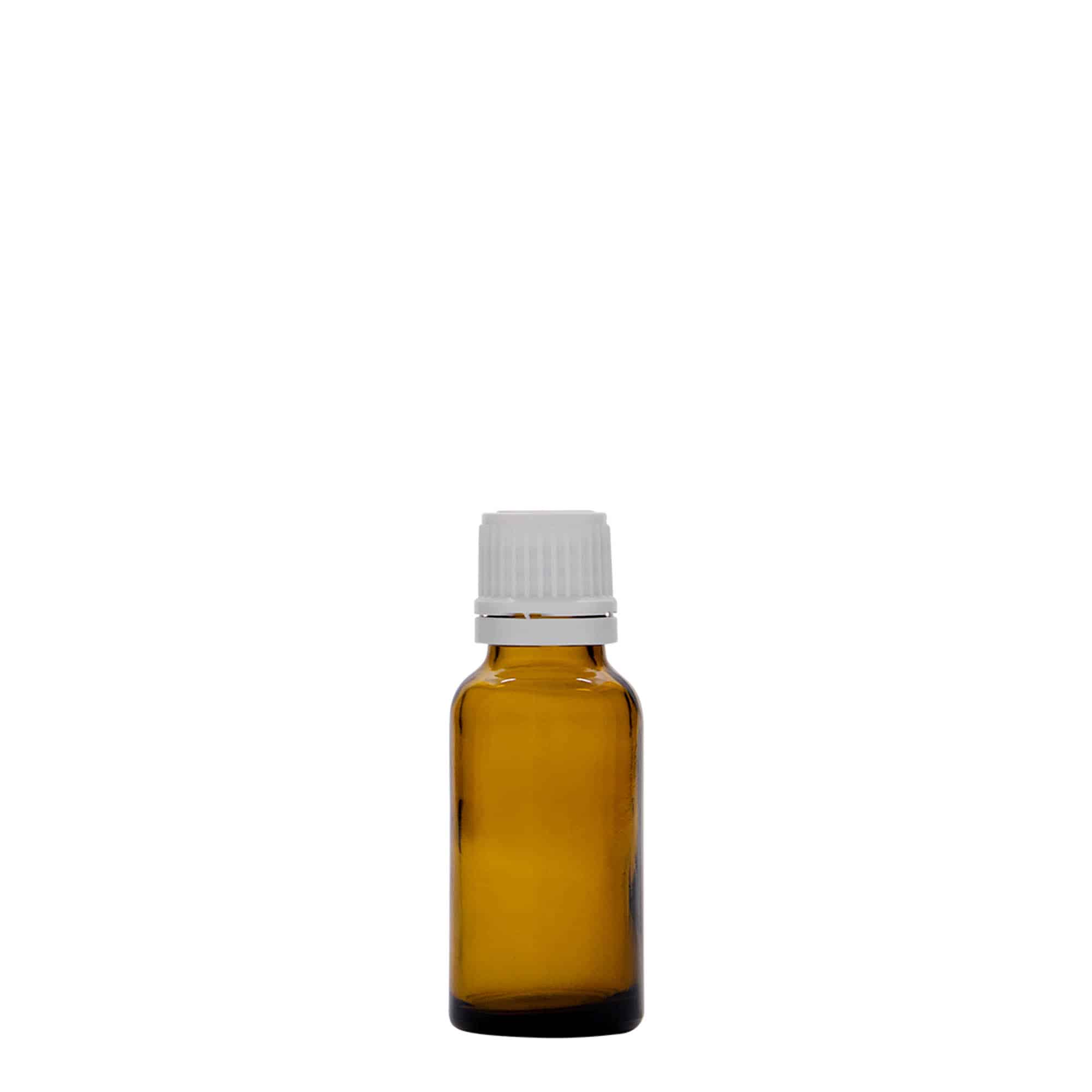 20 ml medisinflaske, glass brun, åpning: DIN 18