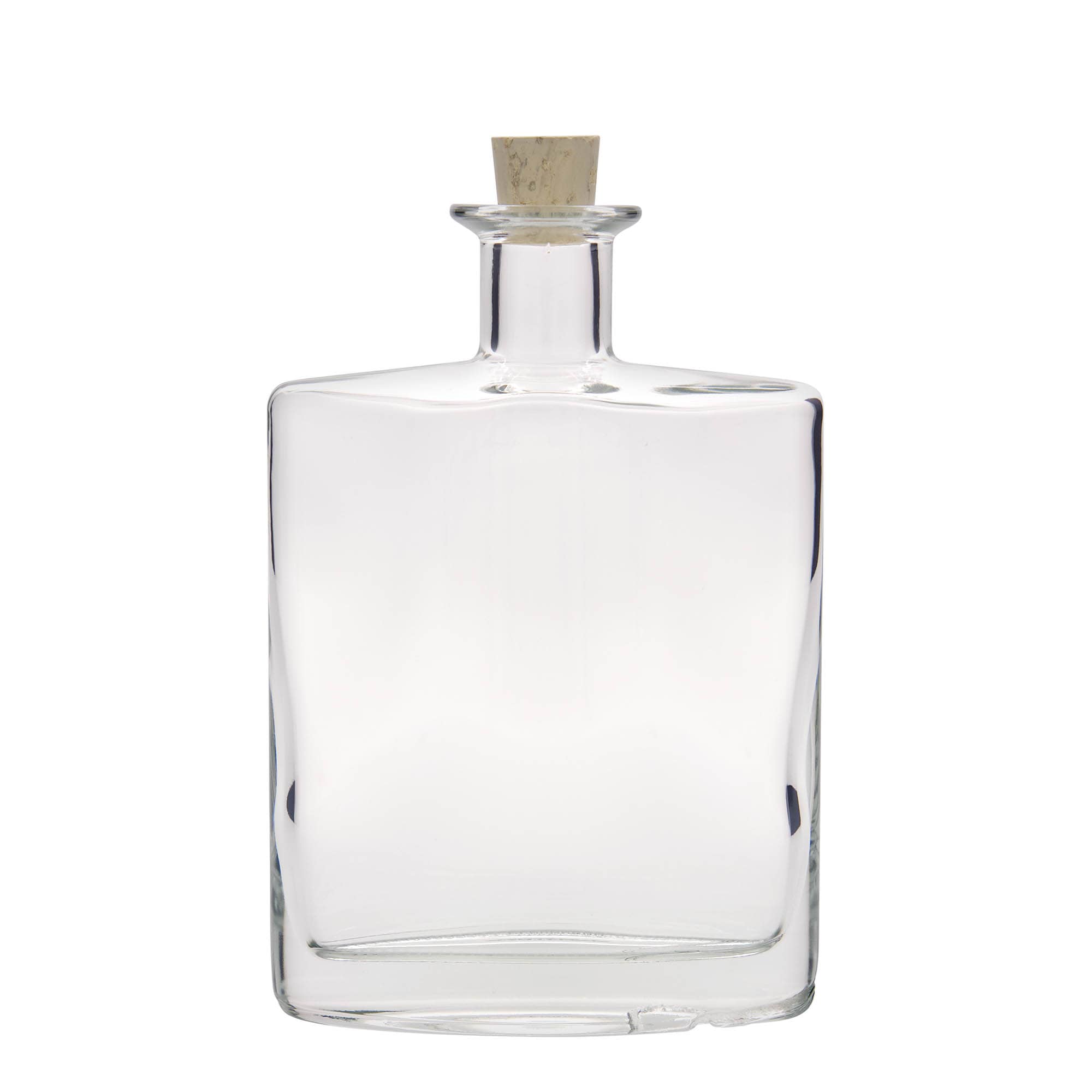 700 ml glassflaske "Zorbas", oval, åpning: Kork