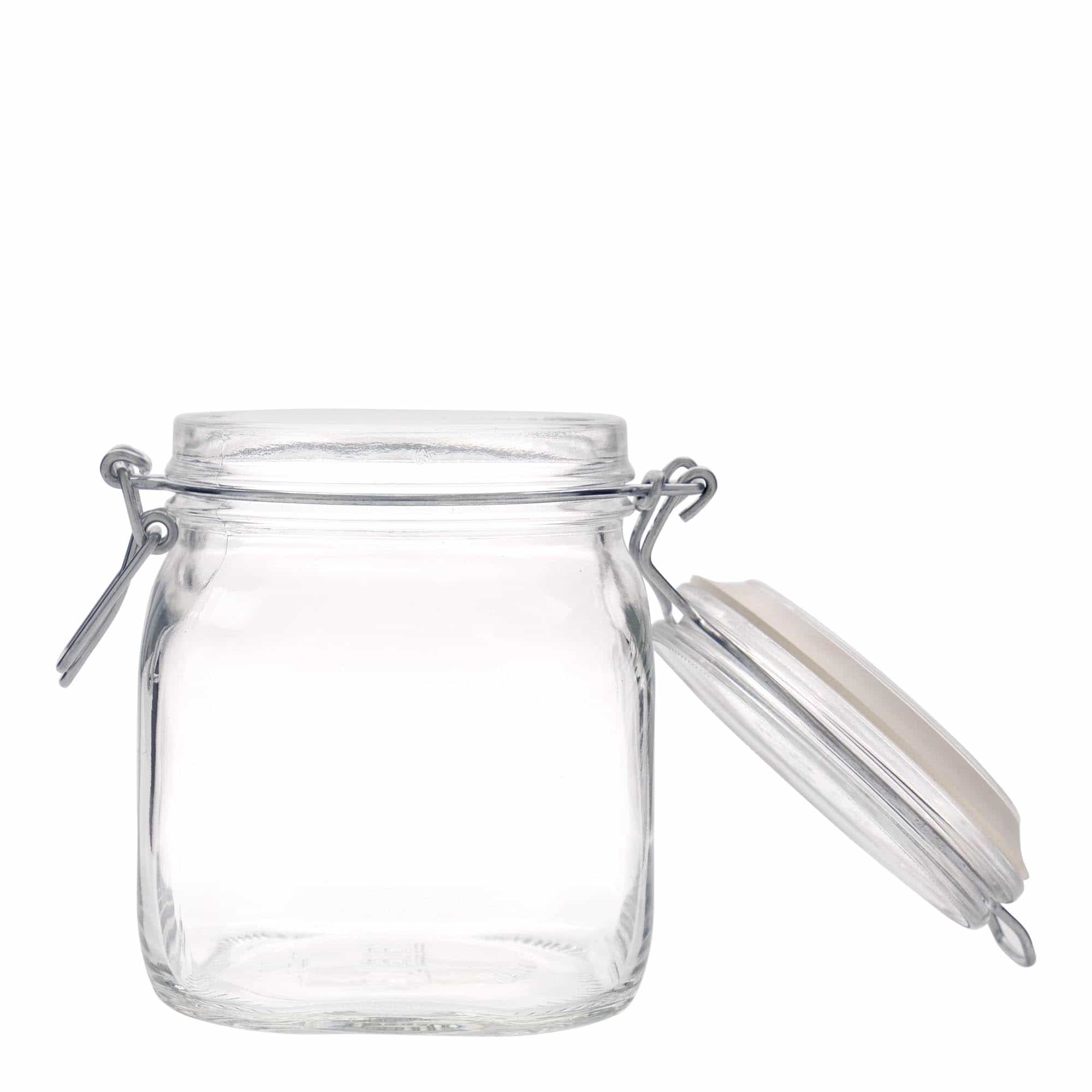 750 ml bøyleglass 'Fido', kvadratisk, åpning: Bøylelokk