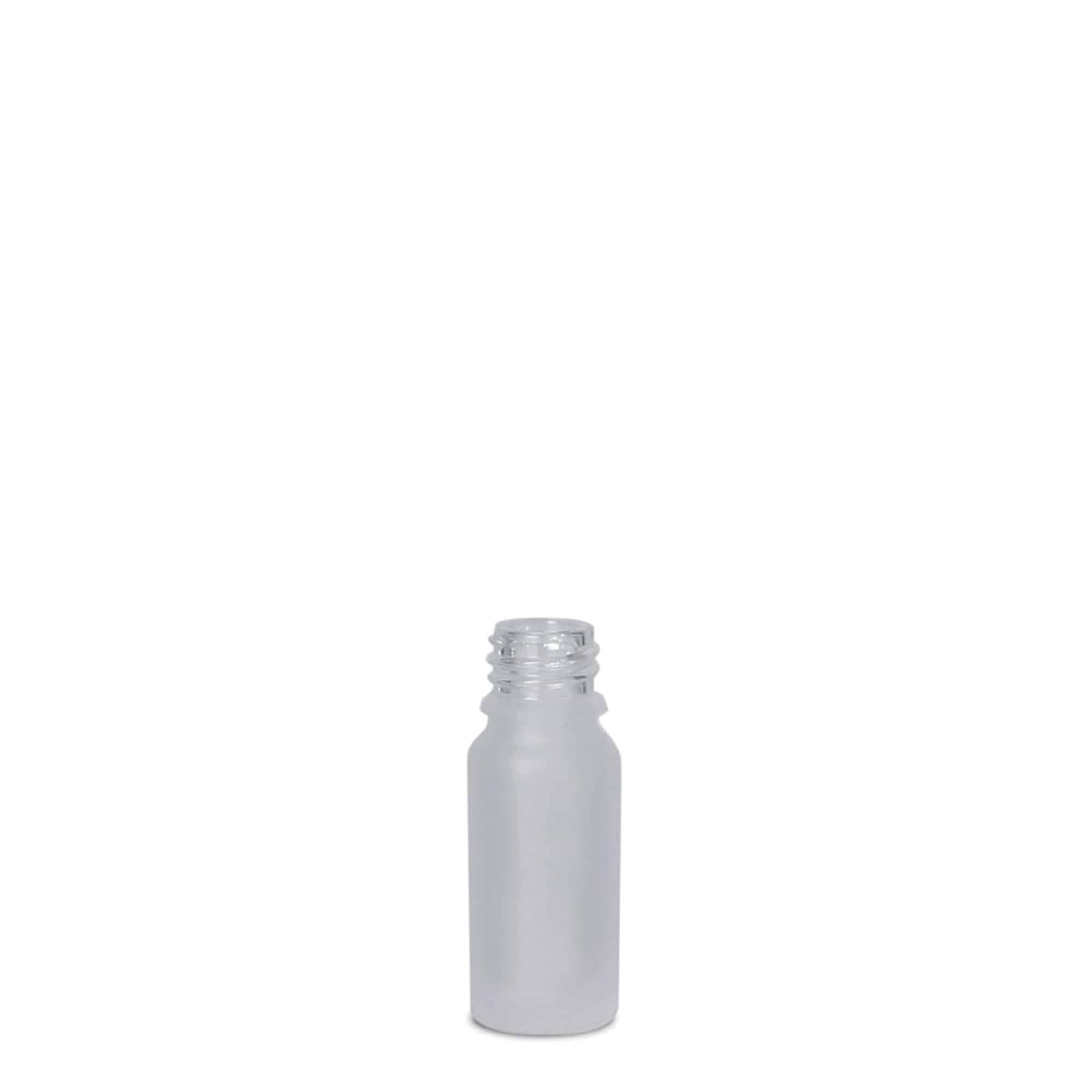 10 ml medisinsk flaske, glass, frostet, åpning: DIN 18
