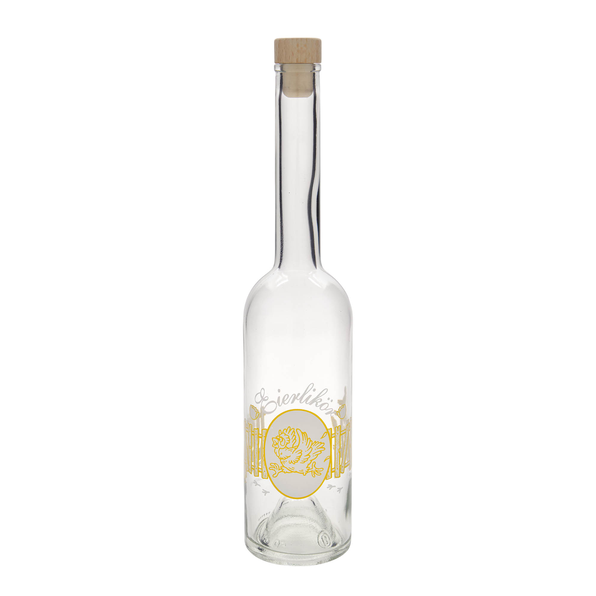 500 ml glassflaske 'Opera', motiv: eggelikør, åpning: kork