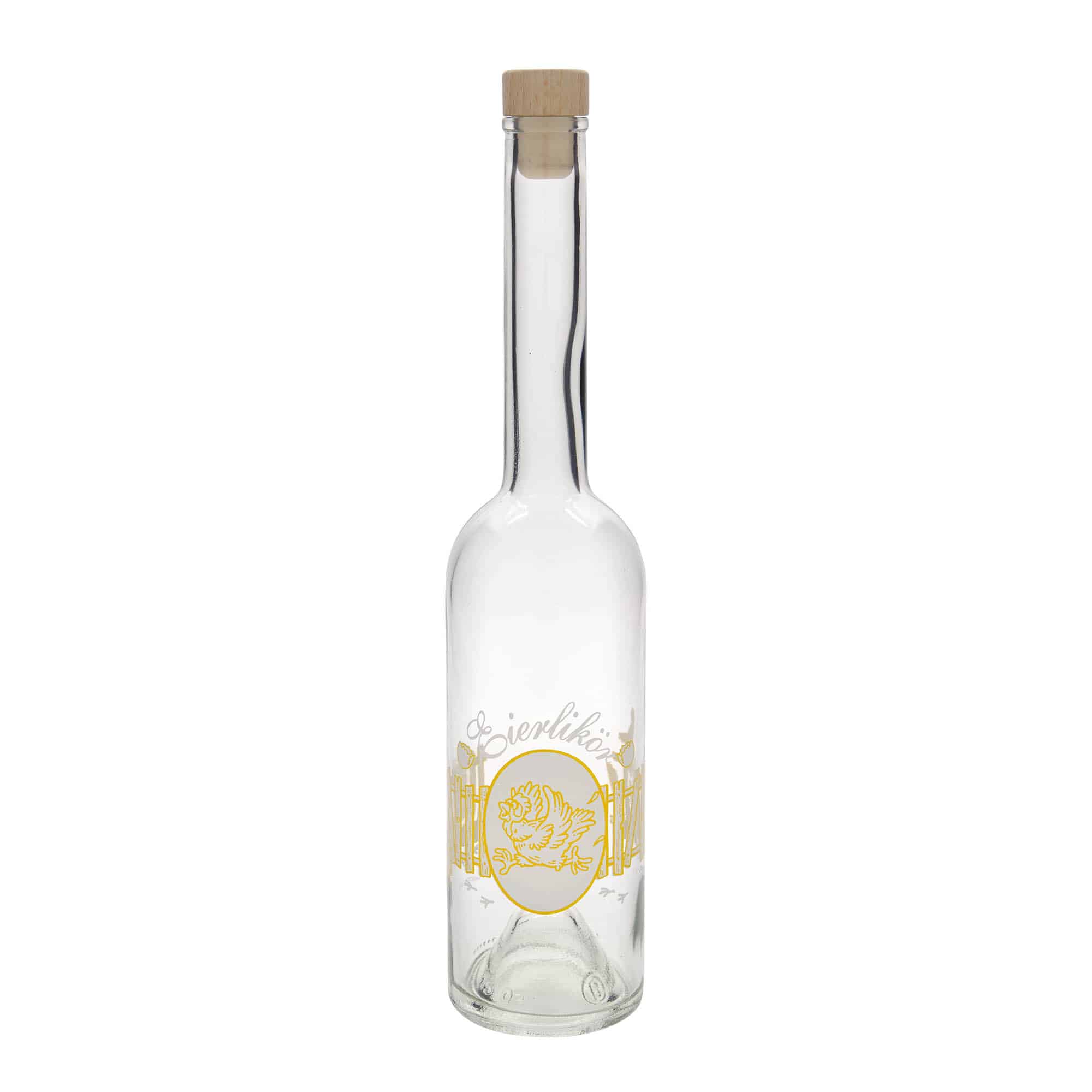 500 ml glassflaske 'Opera', motiv: eggelikør, åpning: kork