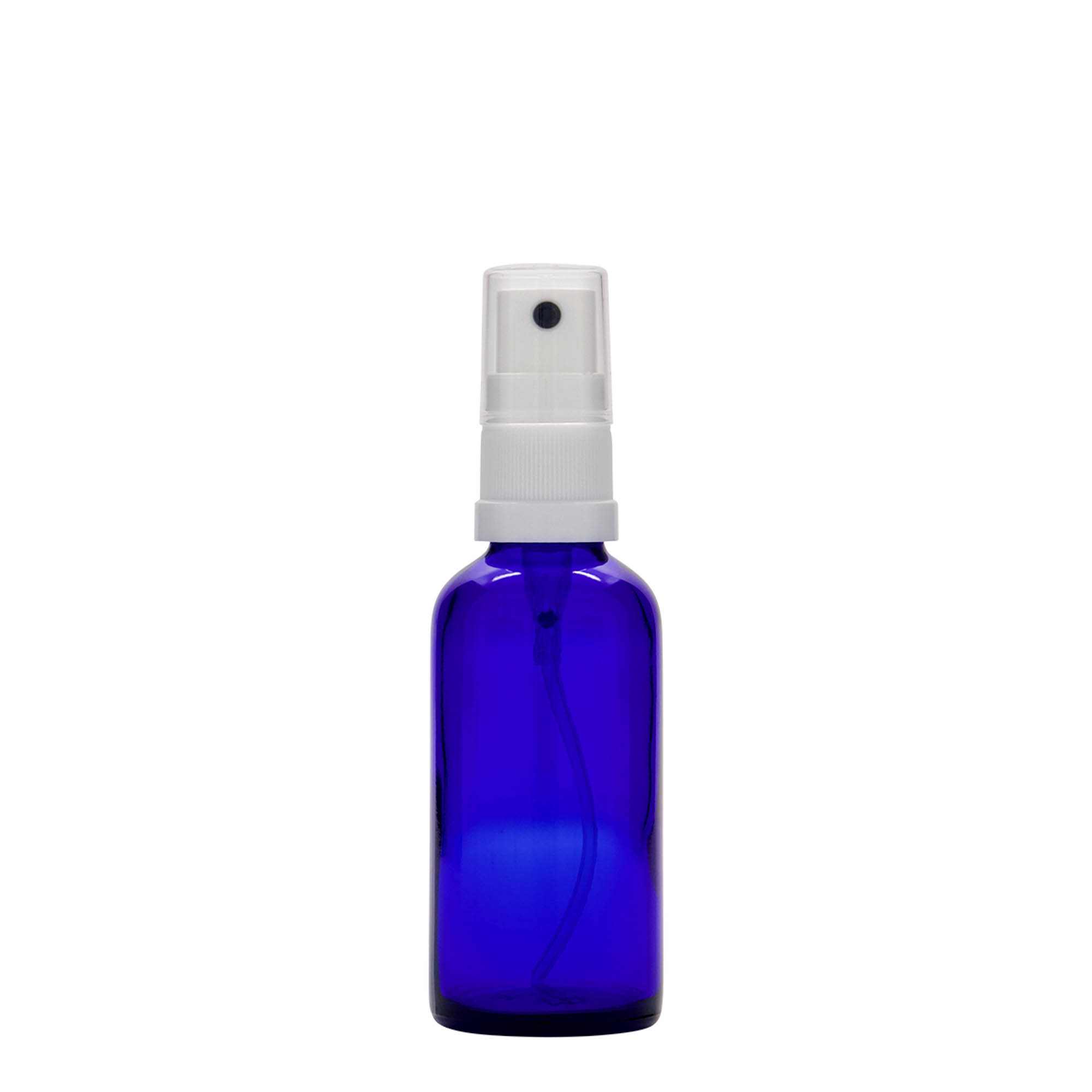 50 ml sprayflaske medisin, glass, kongeblå, åpning: DIN 18