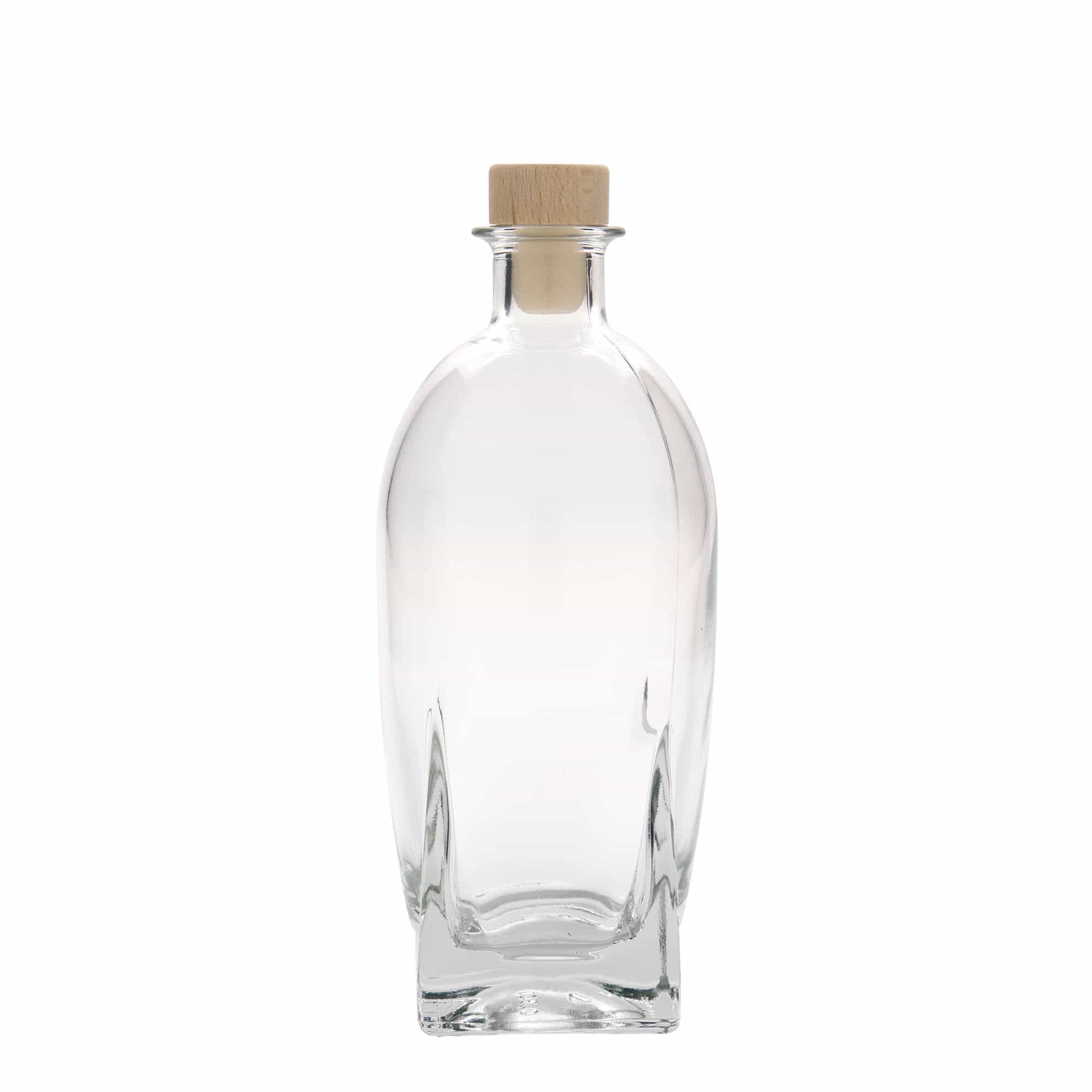 500 ml glassflaske "Zino", kvadratisk, åpning: Kork