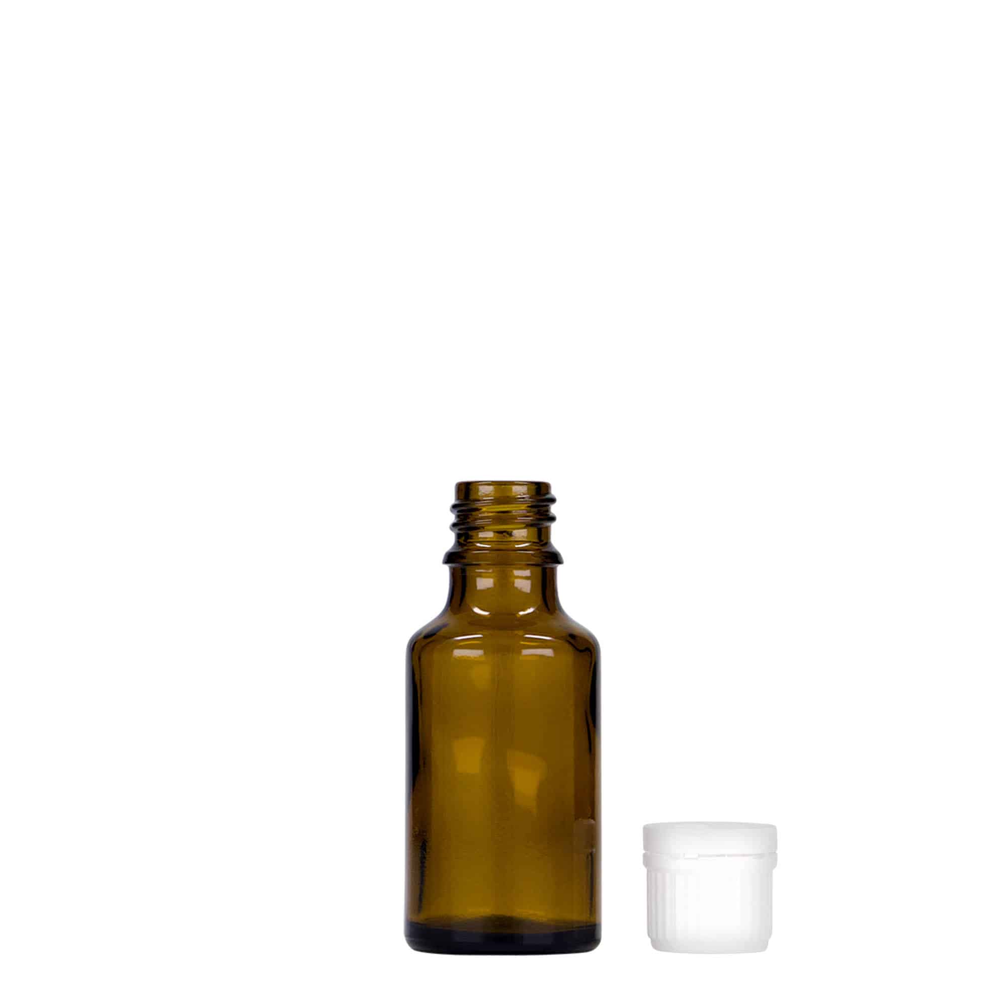 25 ml medisinflaske, glass, brun, åpning: DIN 18