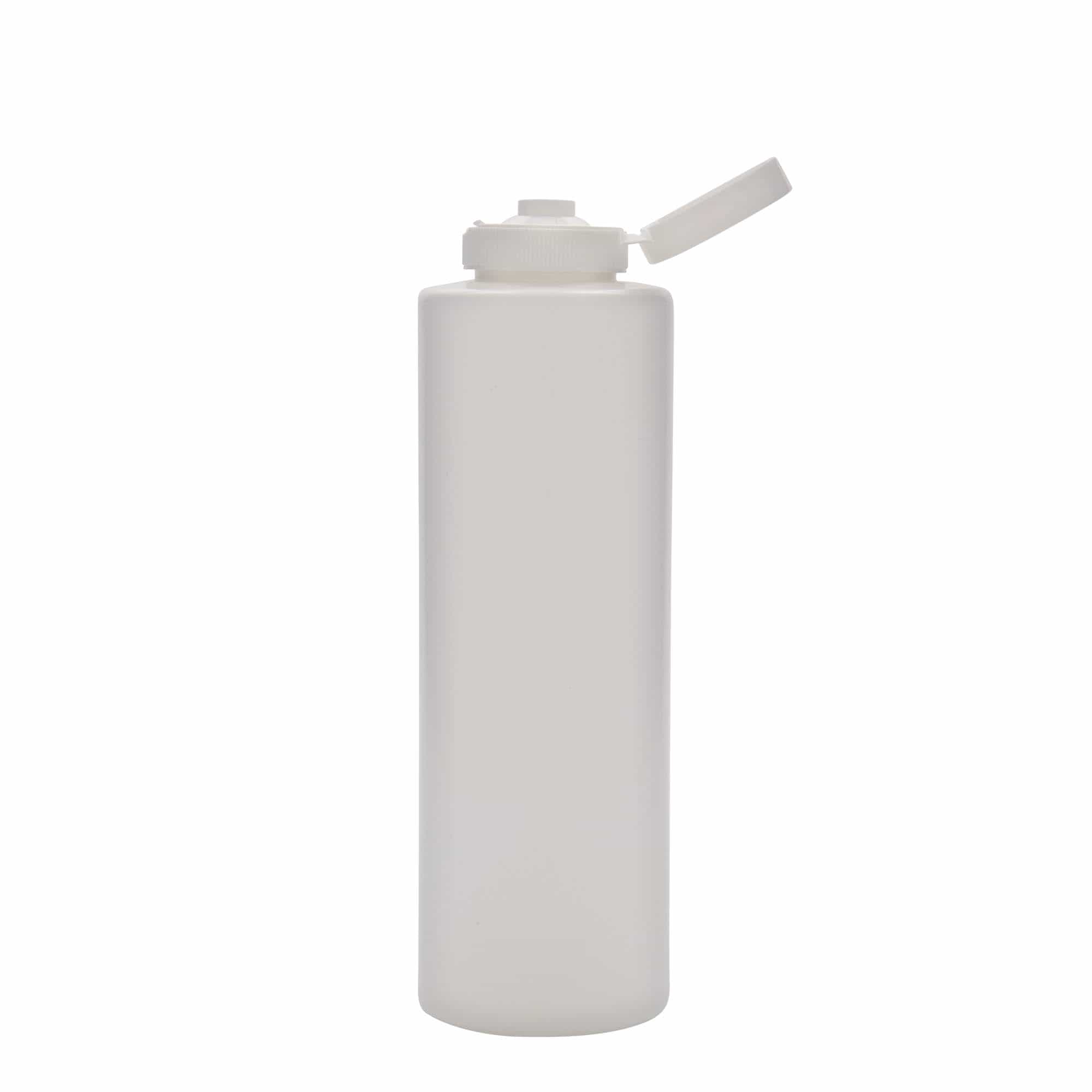 500 ml sausflaske, LDPE-plast, hvit, åpning: GPI 38/400