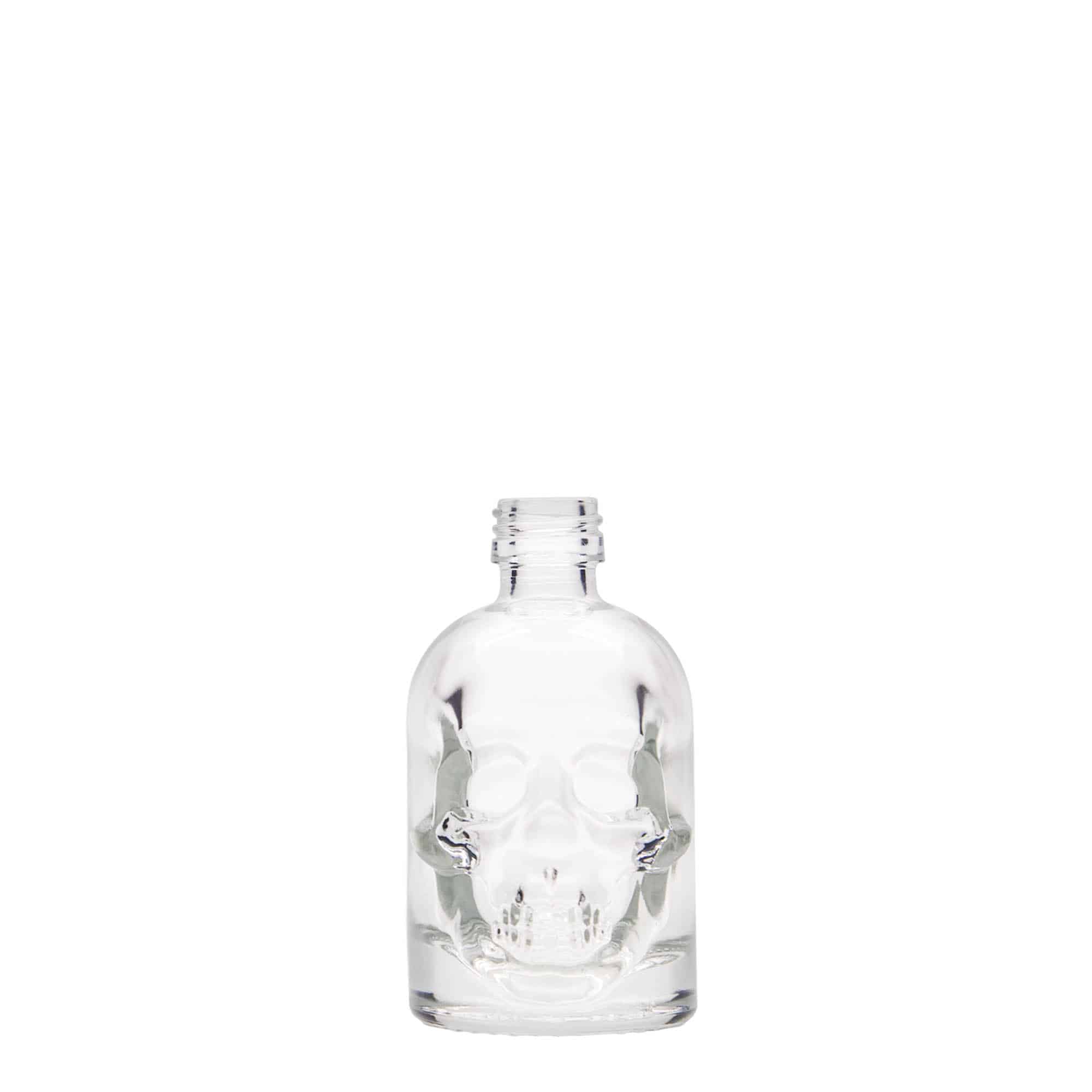 50 ml glassflaske "Hodeskalle", åpning: PP 18 50 ml glassflaske "Hodeskalle", åpning: PP 18