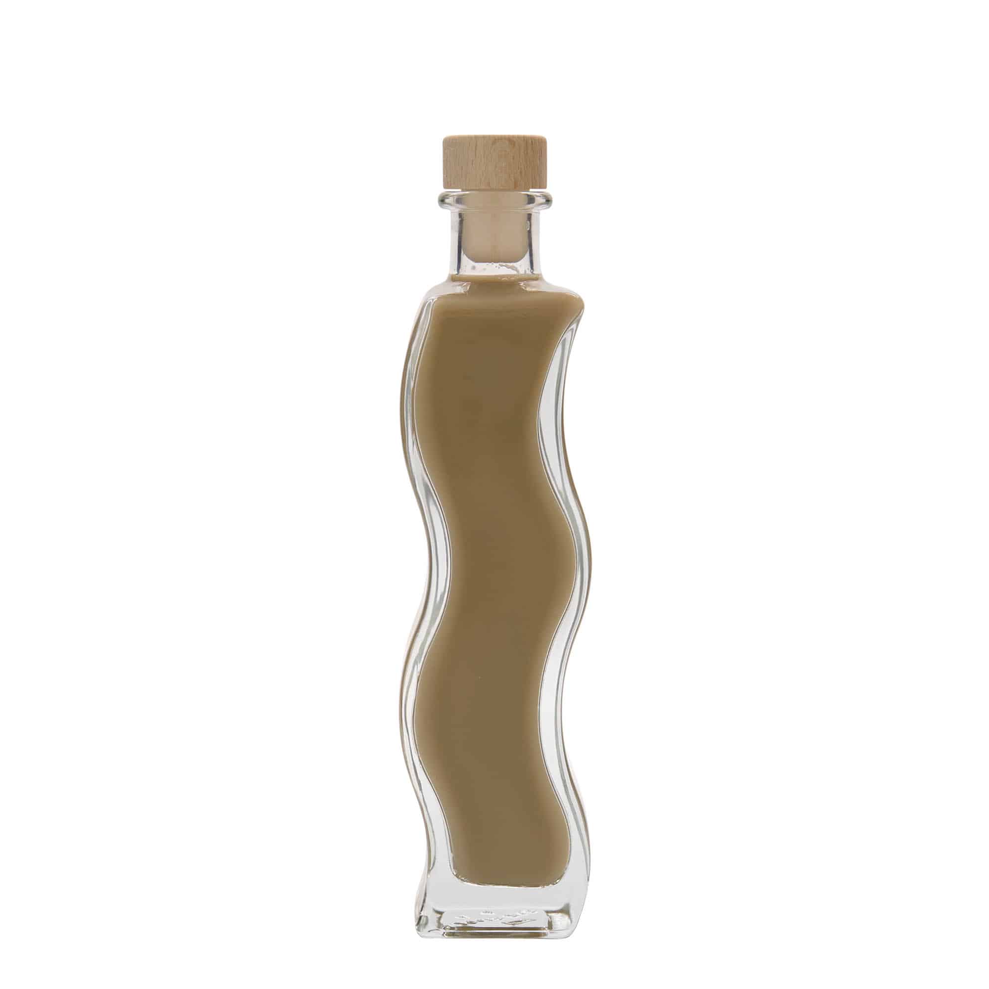 200 ml glassflaske "Bølge", kvadratisk, åpning: Kork