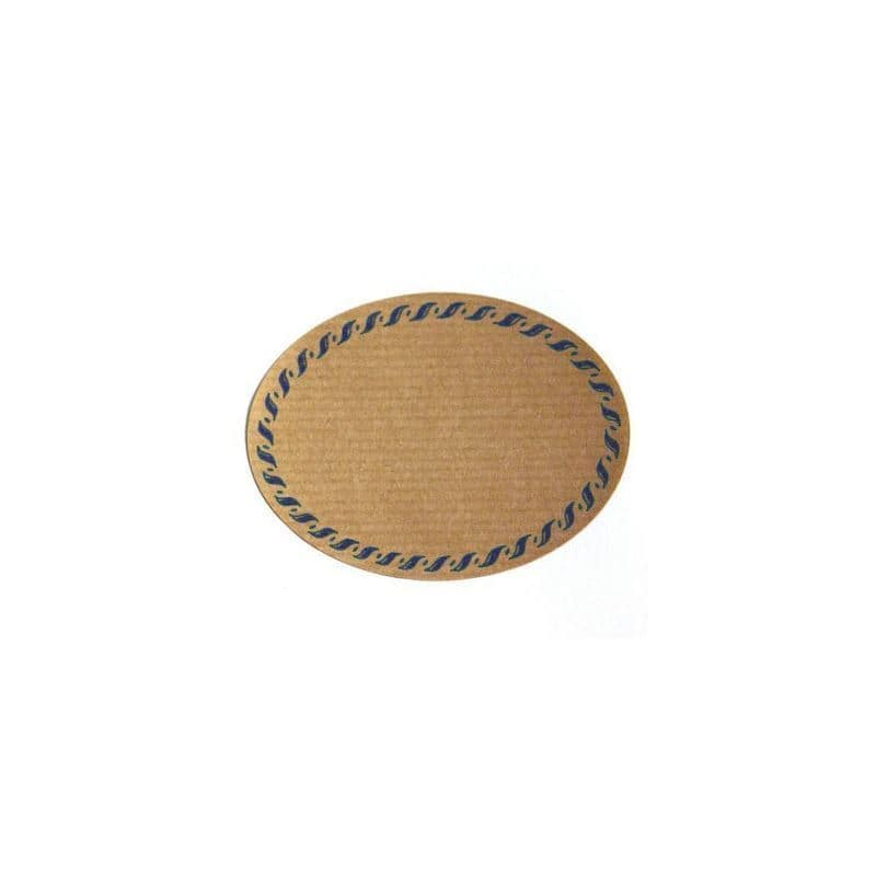 Naturetikett "trådkant", oval, papir, blå-brun Naturetikett "trådkant", oval, papir, blå-brun