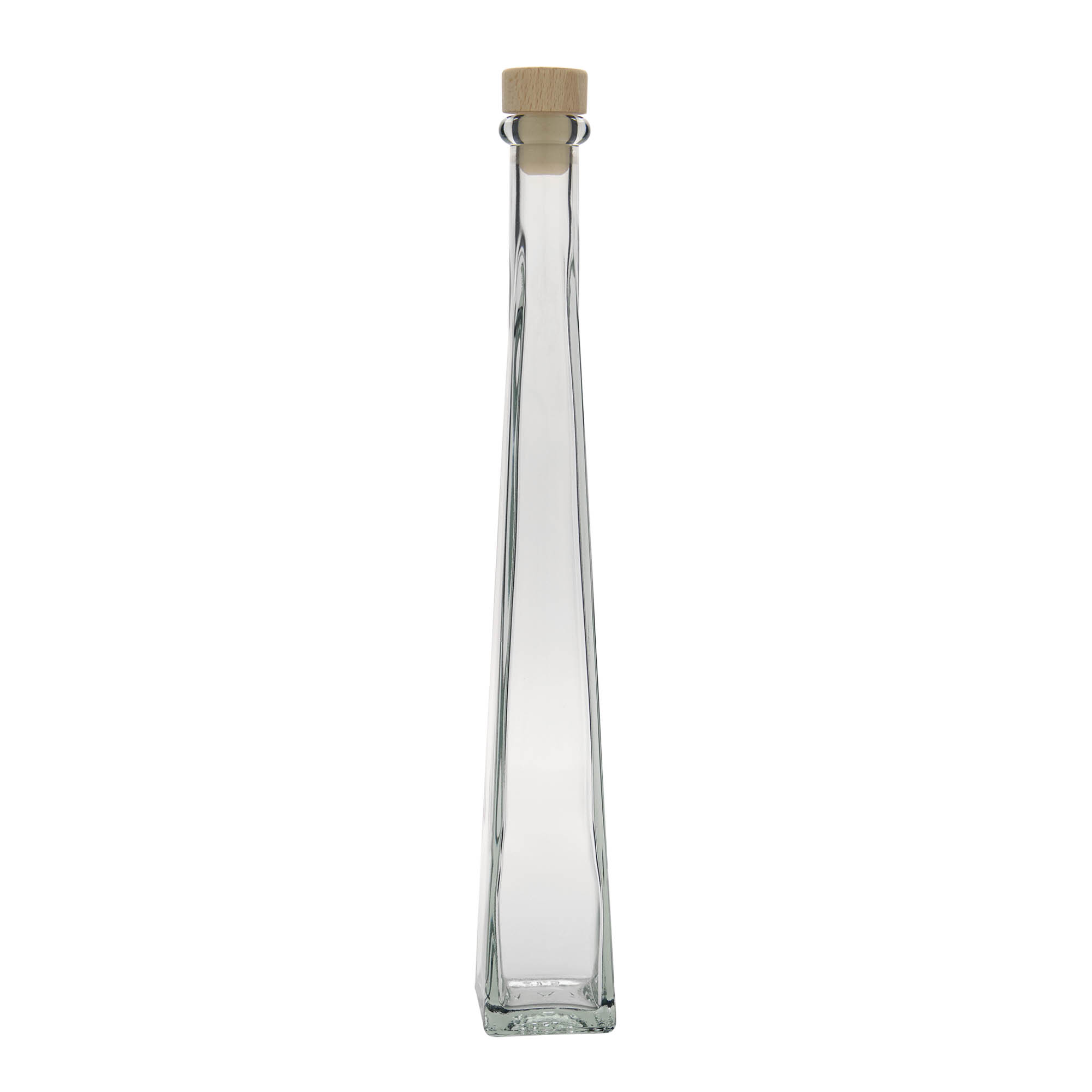 200 ml glassflaske 'Dama Quadrato', firkantet, åpning: kork