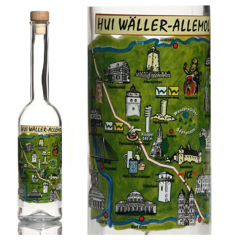 500 ml glassflaske 'Opera', motiv: Westerwald, åpning: kork 500 ml glassflaske 'Opera', motiv: Westerwald, åpning: kork