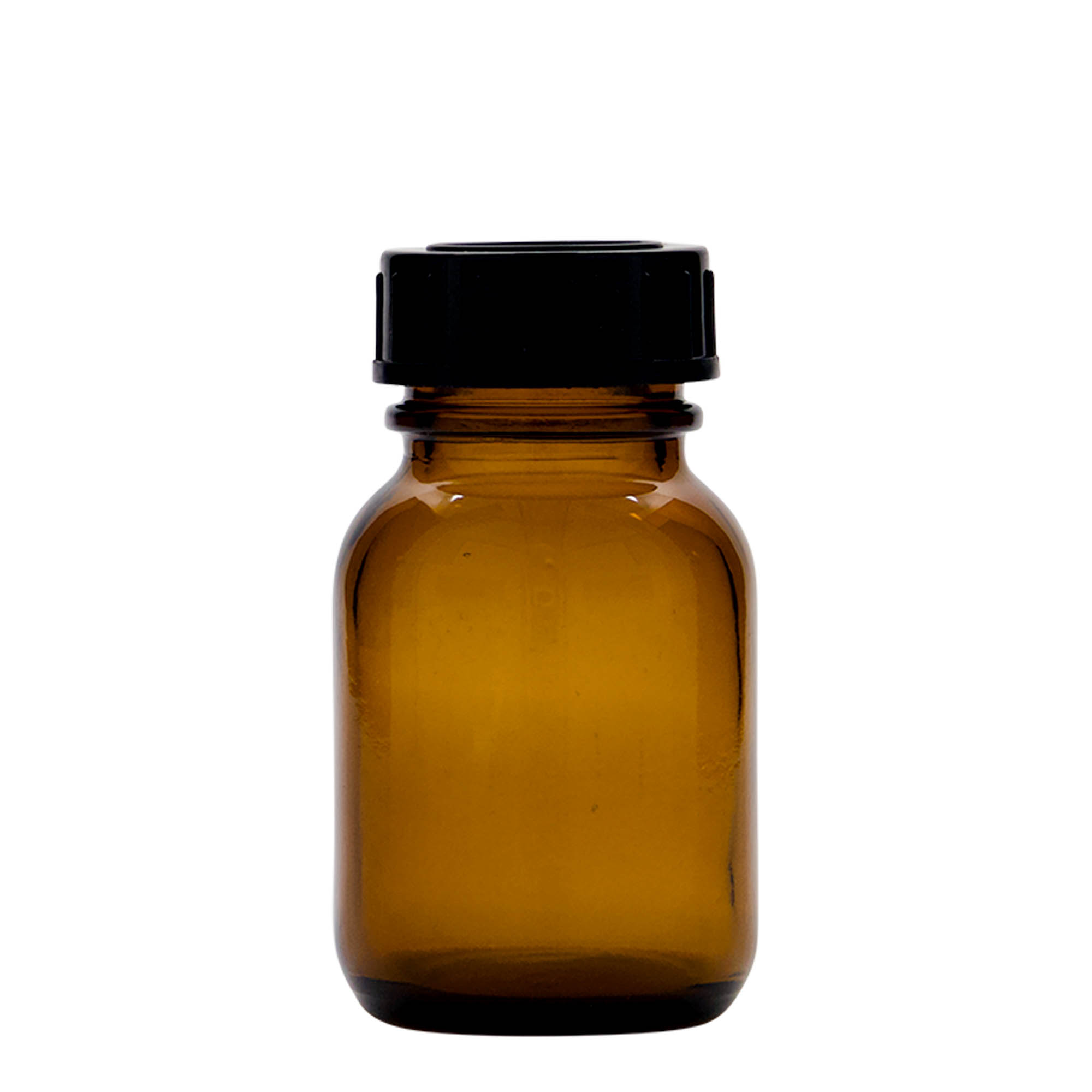 50 ml bredhalsglass, brunt, åpning: DIN 32 50 ml bredhalsglass, brunt, åpning: DIN 32