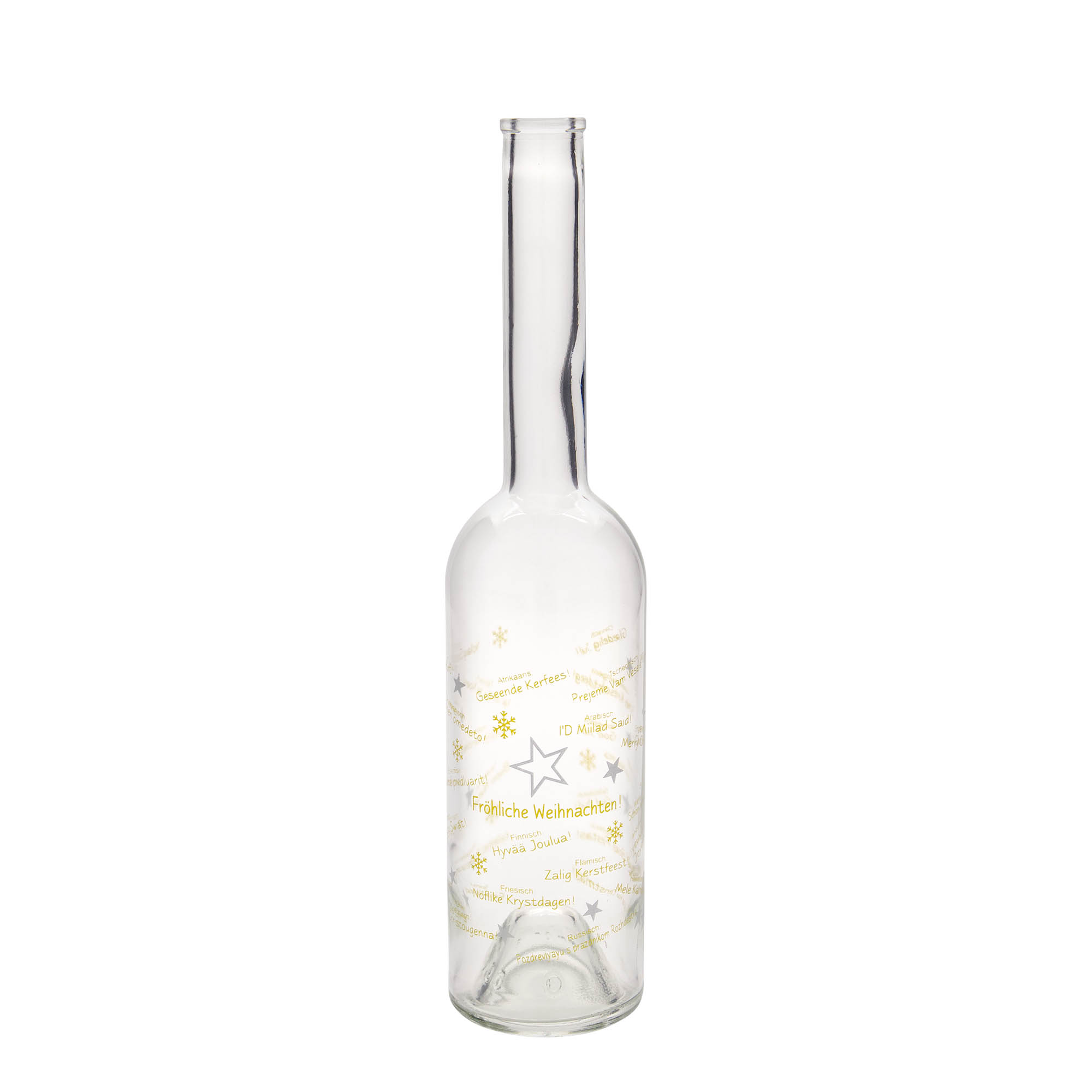 500 ml glassflaske 'Opera', motiv: Jul i verden, åpning: kork