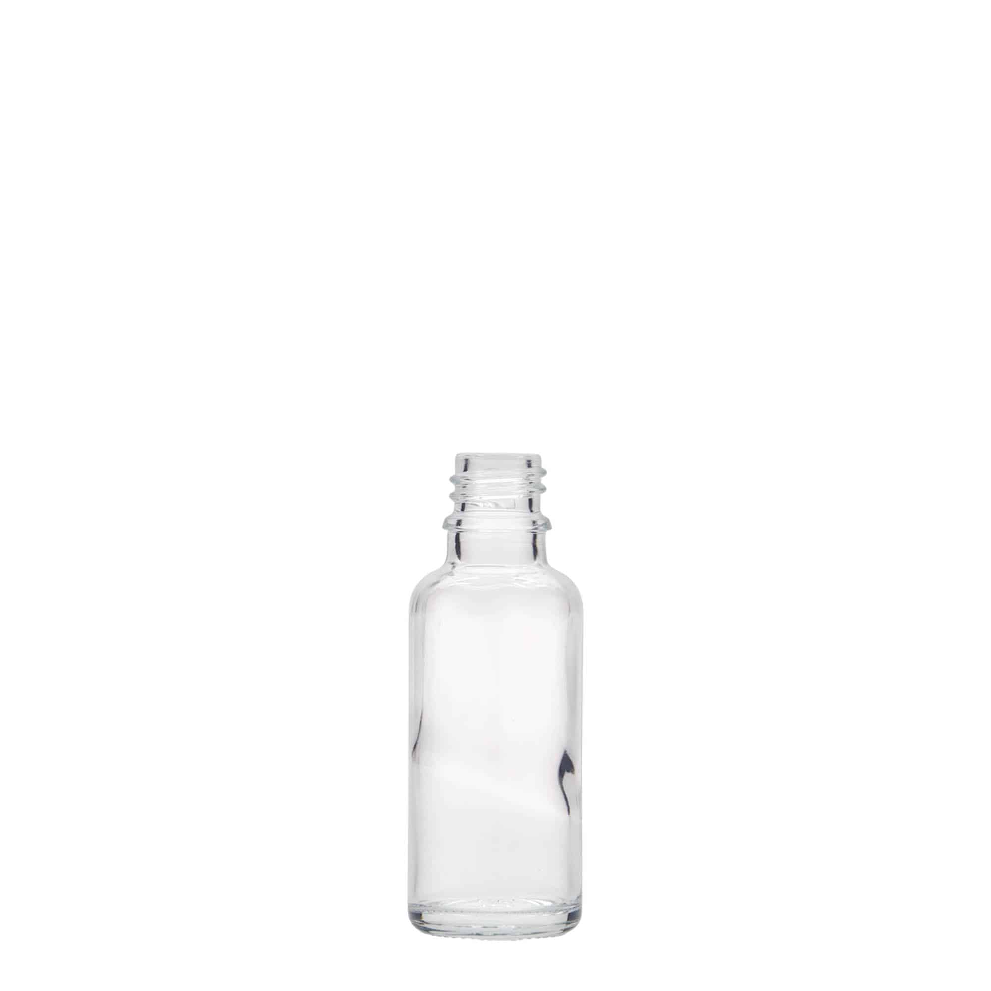 30 ml medisinflaske, glass, åpning: DIN 18 30 ml medisinflaske, glass, åpning: DIN 18