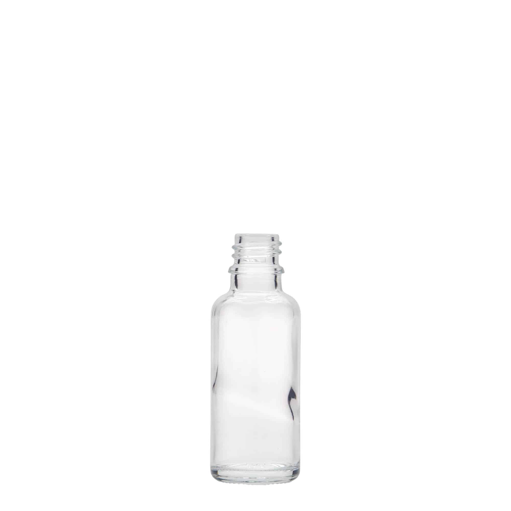 30 ml medisinsk flaske, glass, åpning: DIN 18 30 ml medisinsk flaske, glass, åpning: DIN 18