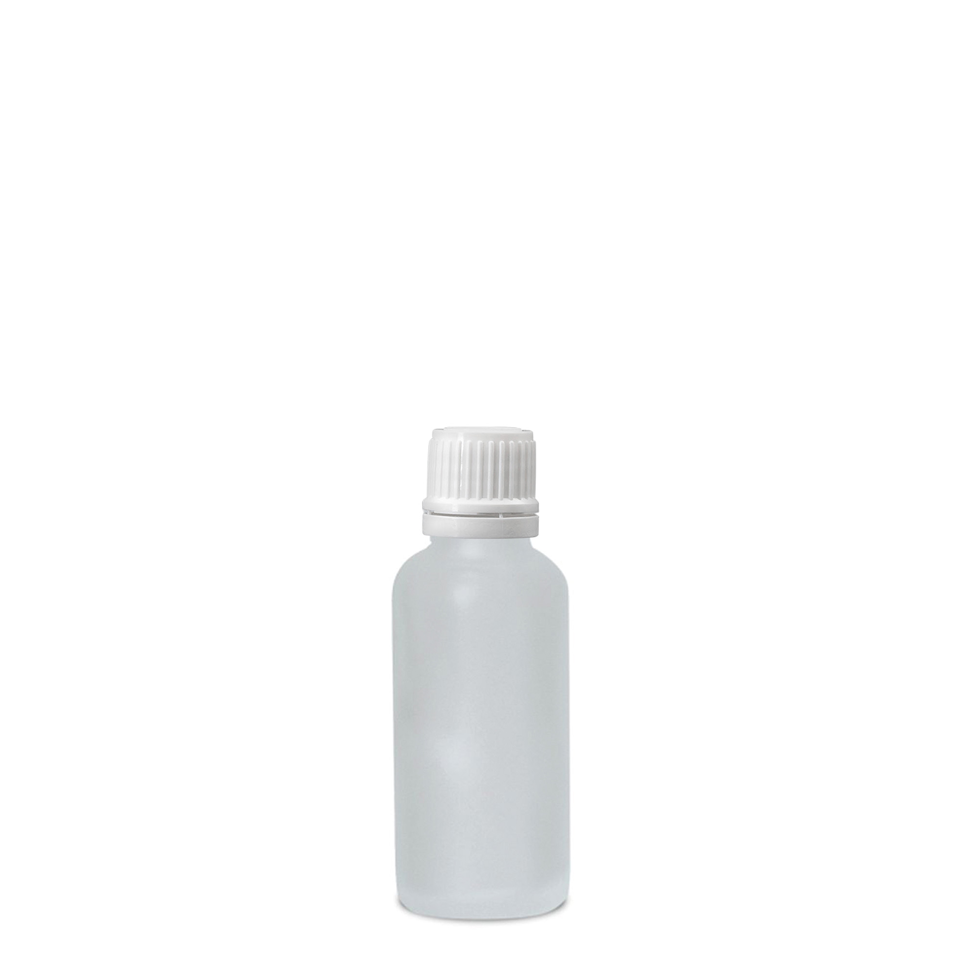 30 ml medisinsk flaske, glass, frostet, åpning: DIN 18