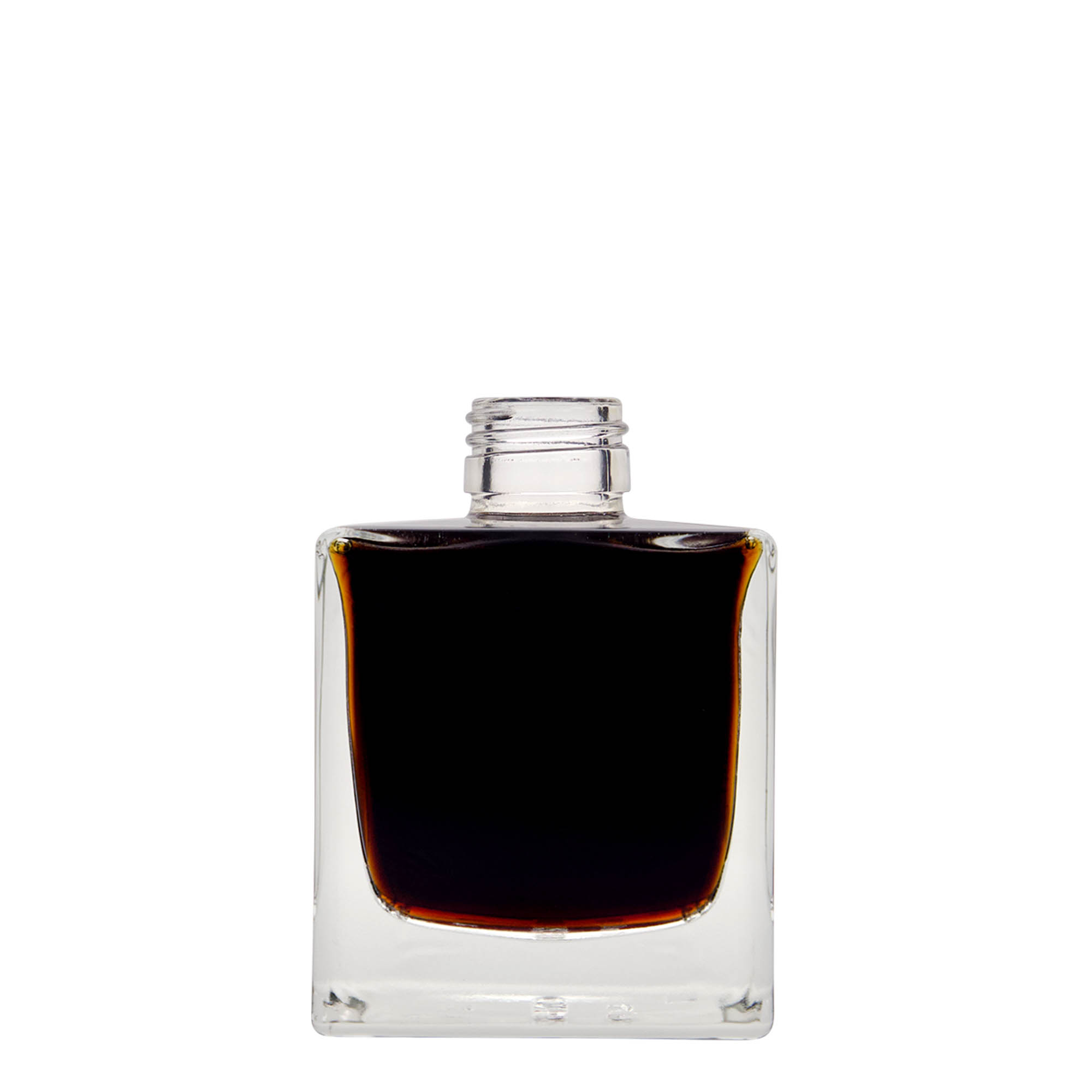 200 ml glassflaske 'Cube', firkantet, åpning: PP 28