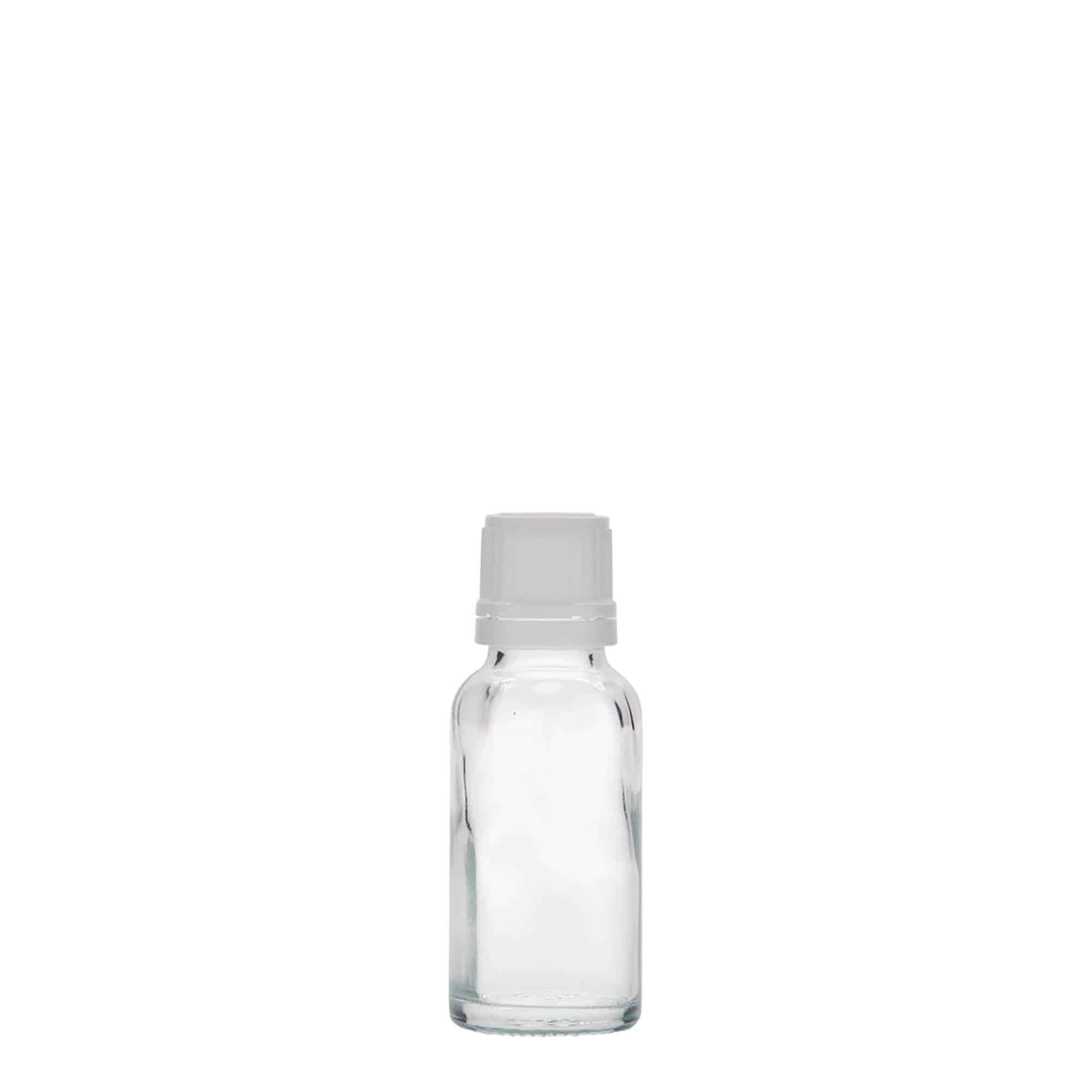 20 ml medisinflaske, glass, åpning: DIN 18