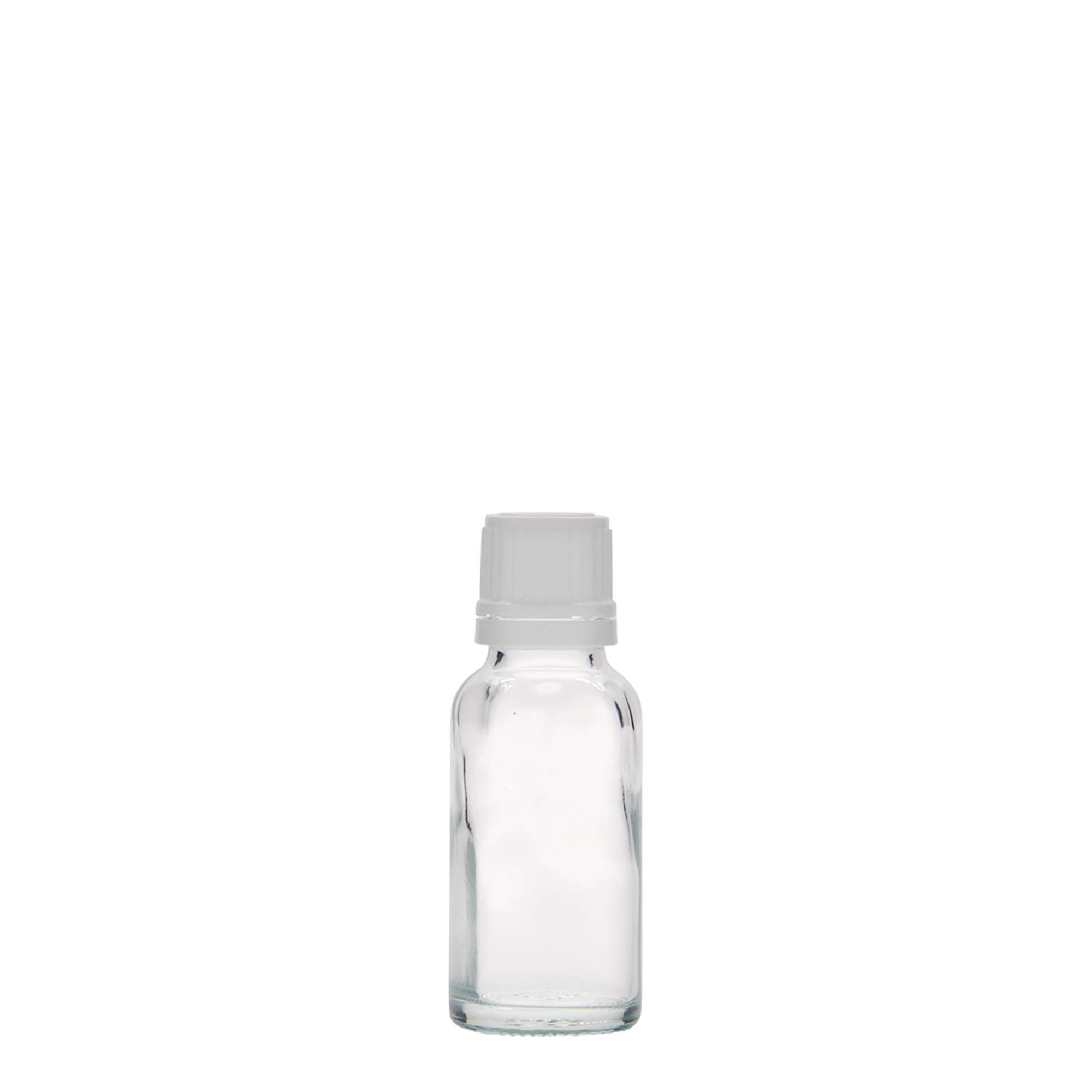 20 ml medisinsk flaske, glass, åpning: DIN 18