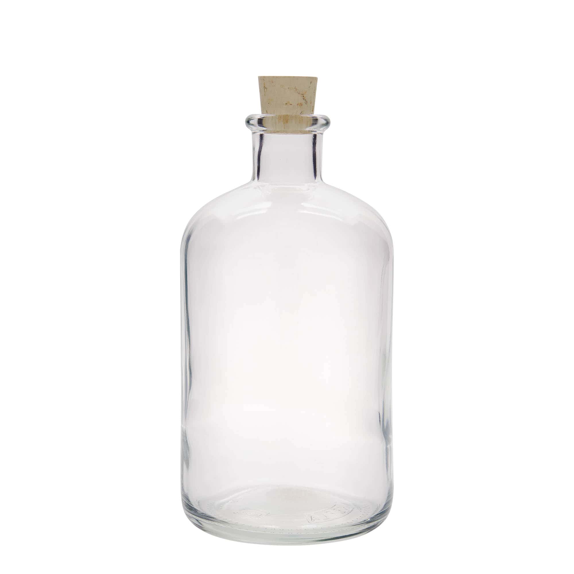 1000 ml apotekerglassflaske, åpning: Kork