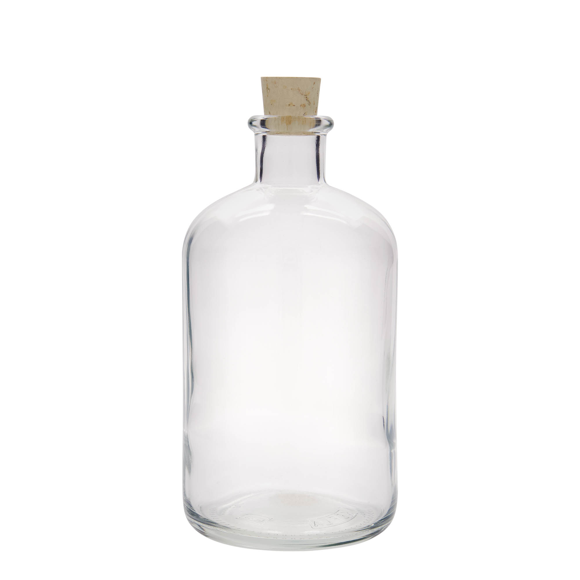 1.000 ml glassflaske apotek, åpning: kork
