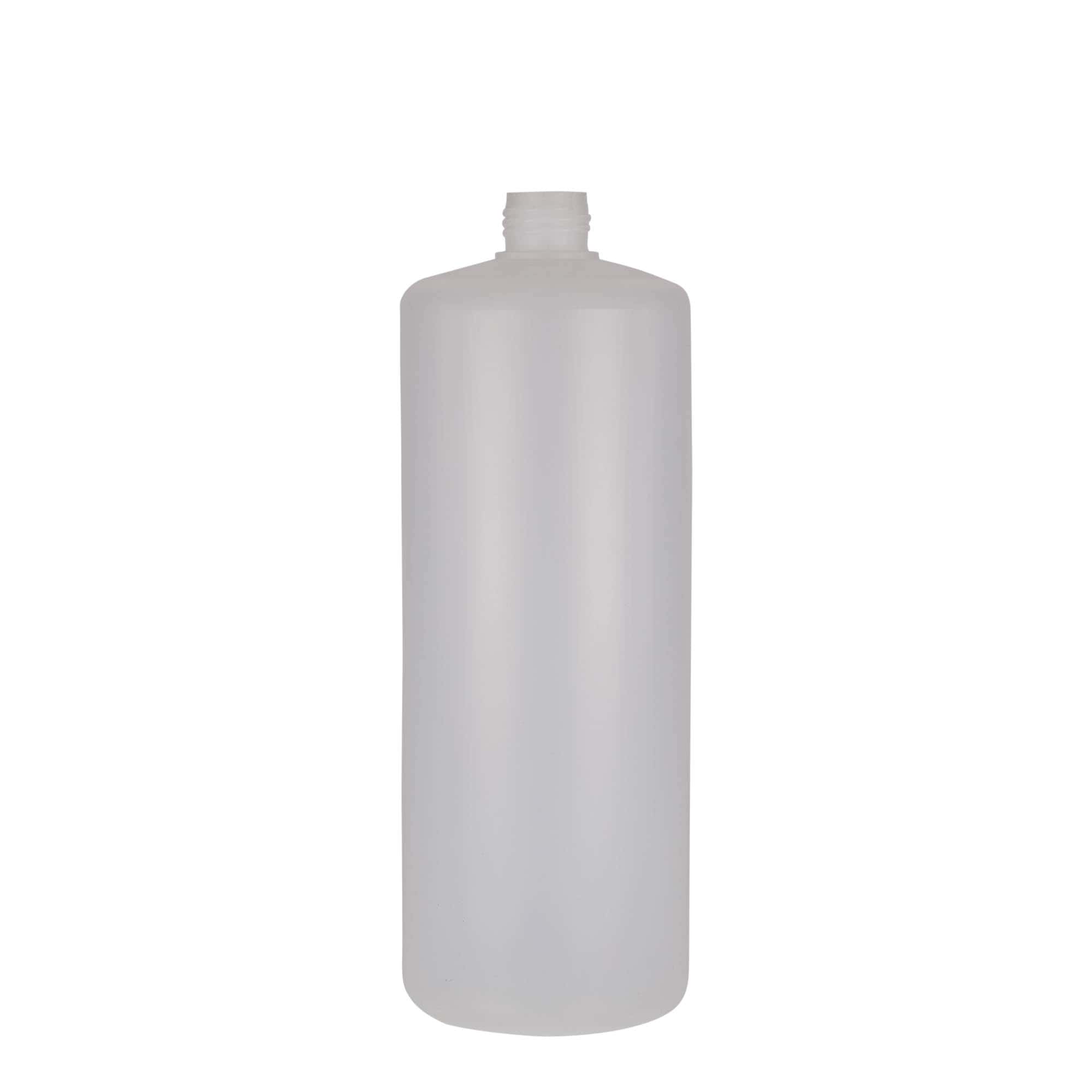 1000 ml rundflaske, PE-plast, natur, åpning: Skrulokk 1000 ml rundflaske, PE-plast, natur, åpning: Skrulokk