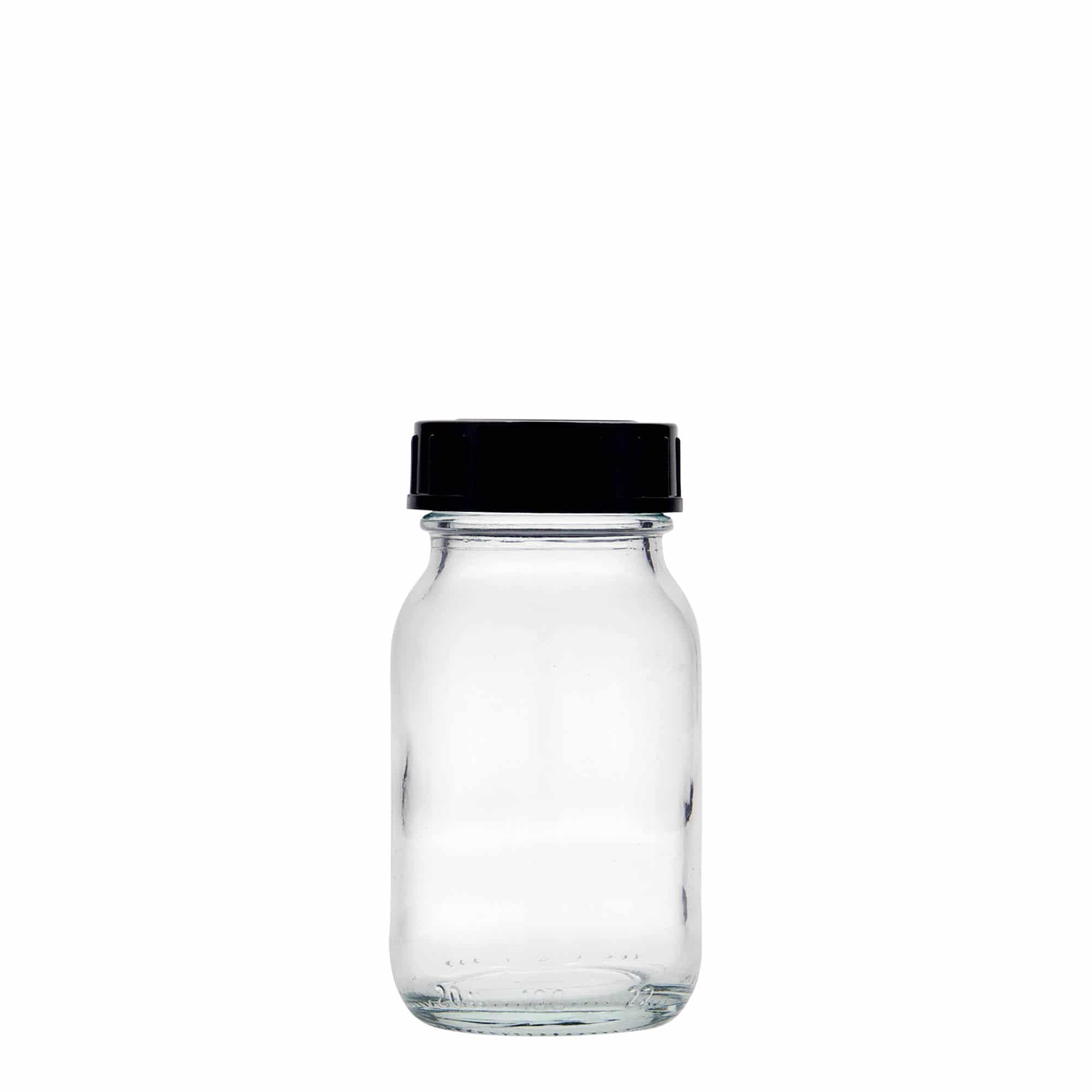 100 ml vidhalset glass, åpning: DIN 40