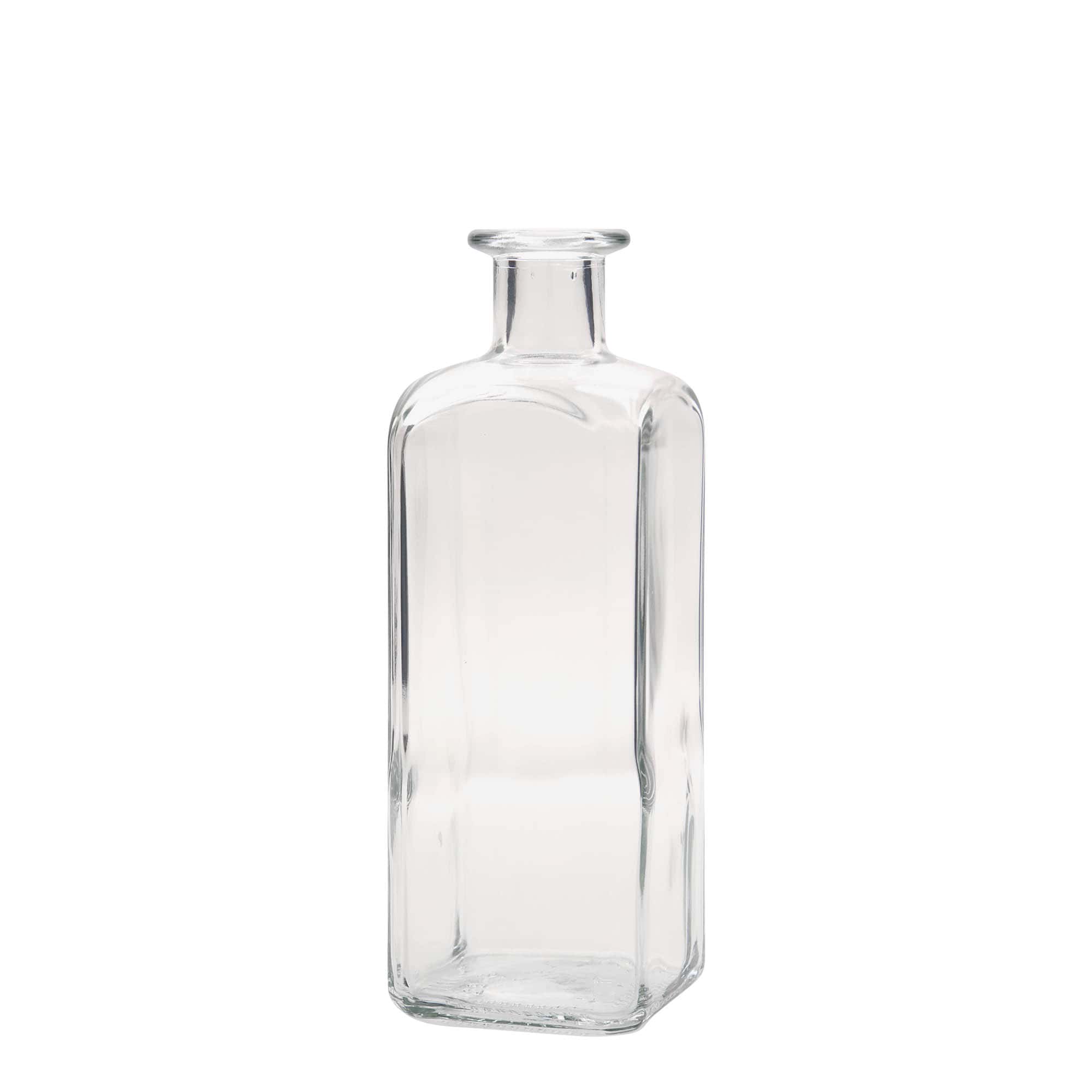 500 ml glassflaske Apotek Carré, firkantet, åpning: kork