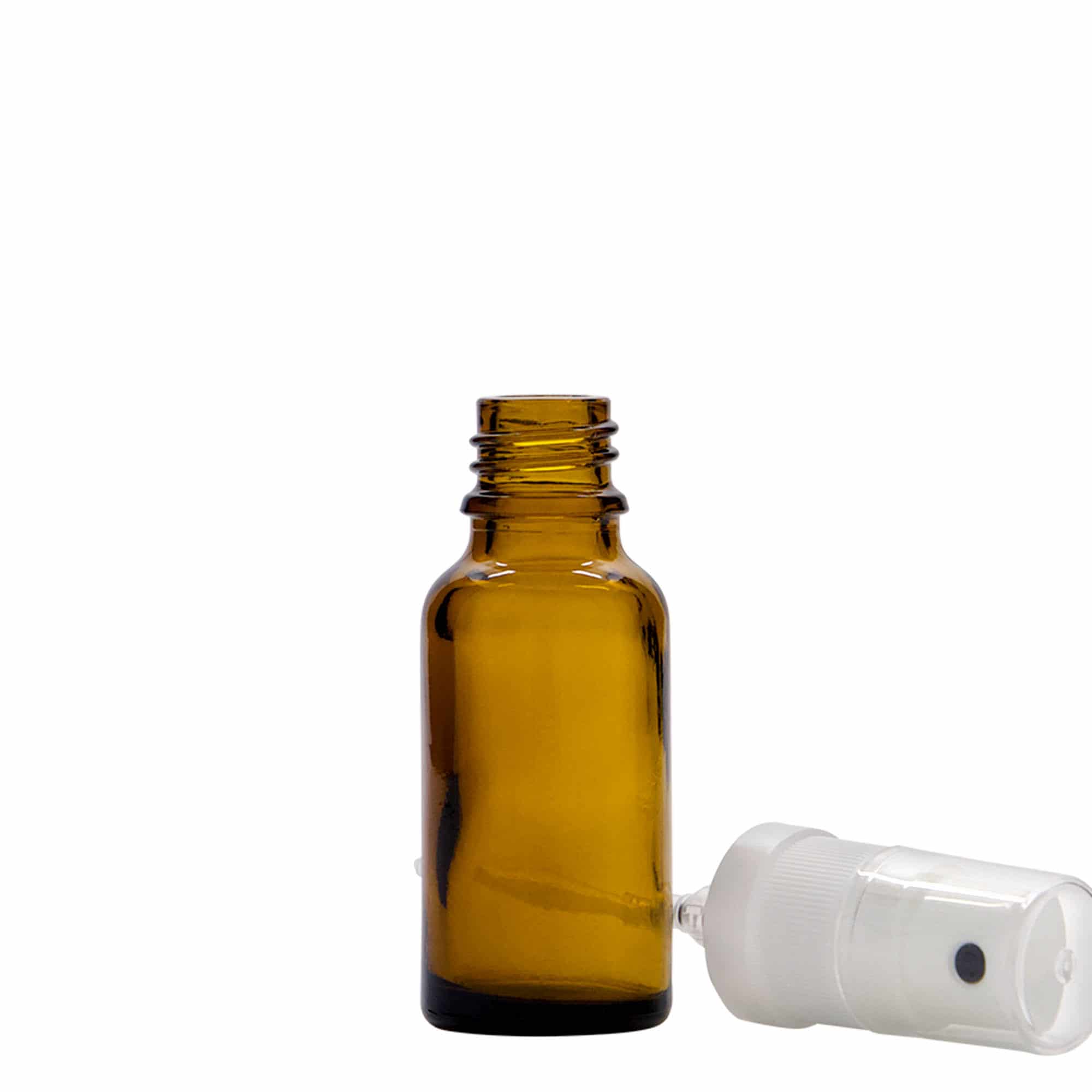 20 ml sprayflaske medisin, glass, brun, åpning: DIN 18