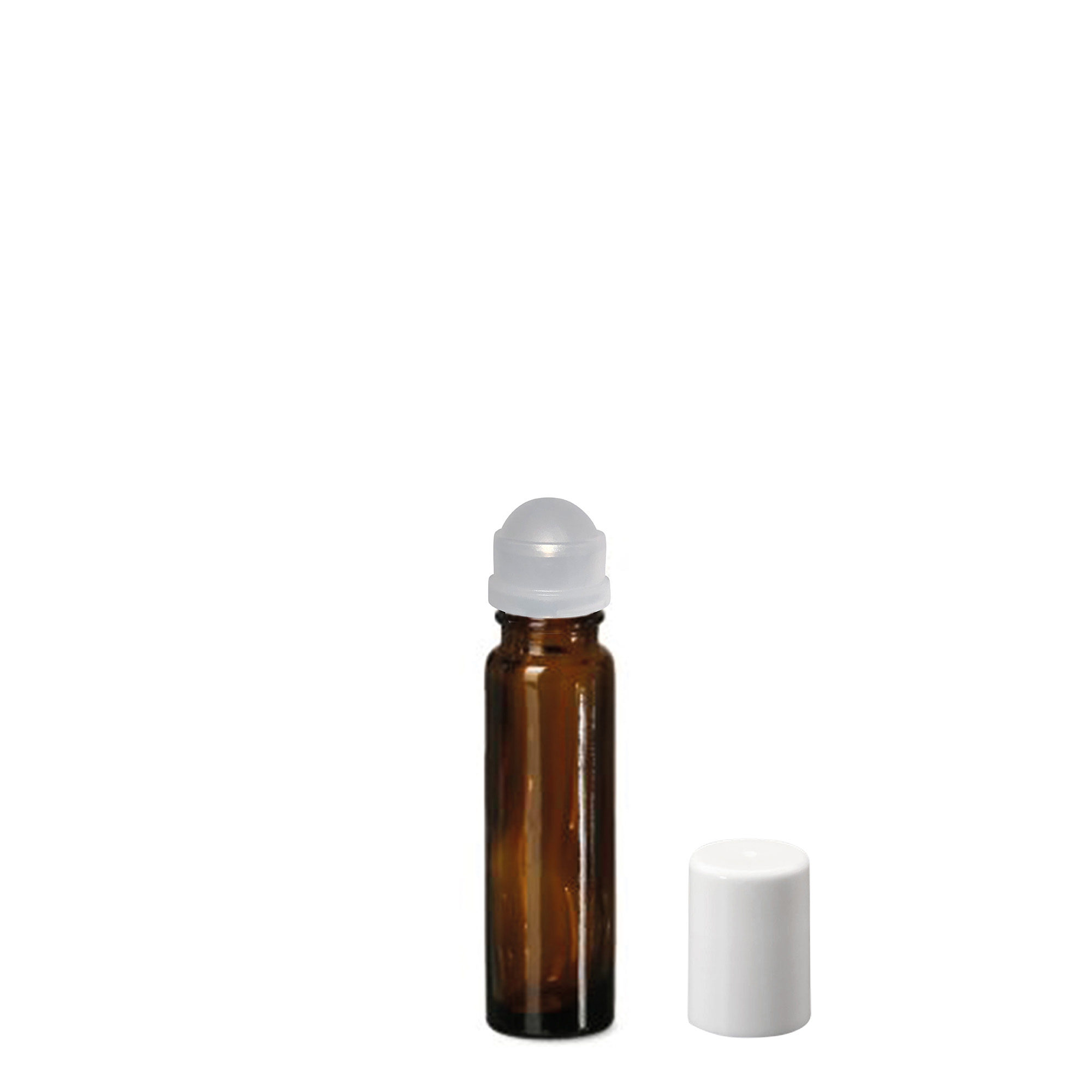 10 ml roll-on-flaske, glass, brun, åpning: skrukork