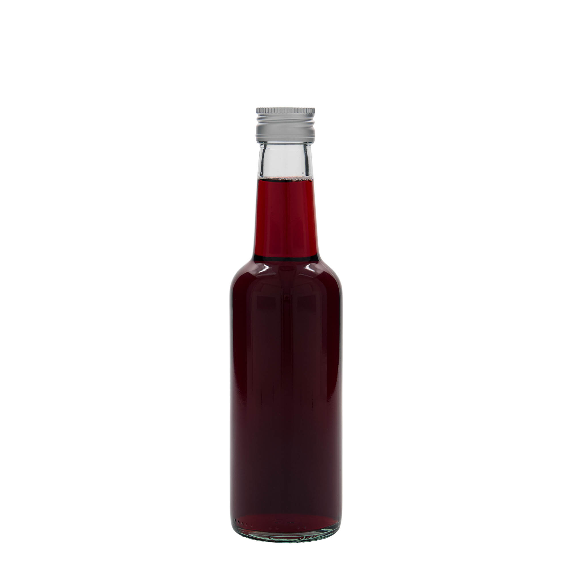 250 ml glassflaske med rett hals, åpning: PP 28 250 ml glassflaske med rett hals, åpning: PP 28