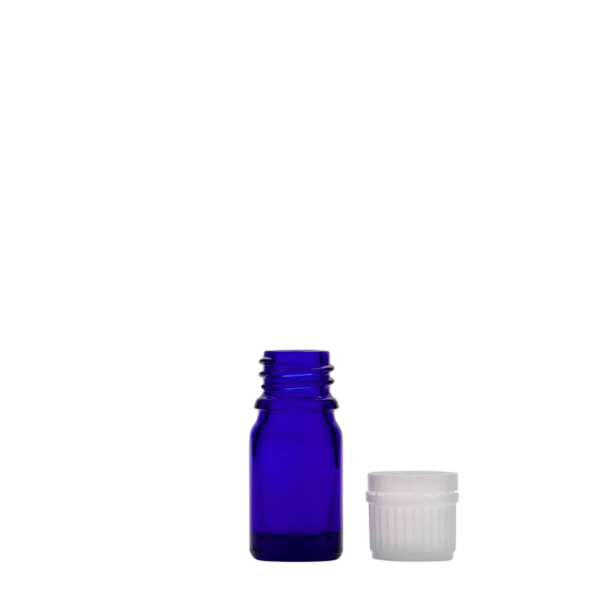 5 ml medisinsk flaske, glass, kongeblå, åpning: DIN 18 5 ml medisinsk flaske, glass, kongeblå, åpning: DIN 18