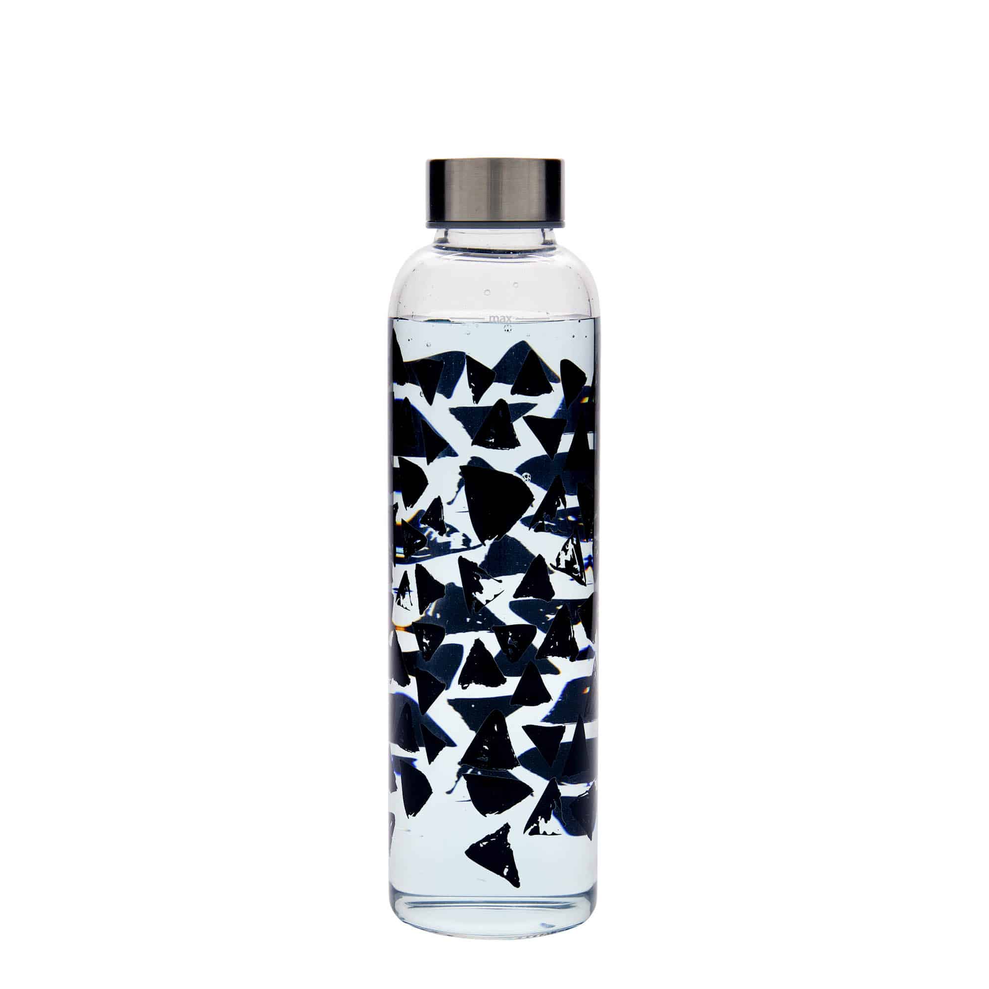 500 ml drikkeflaske "Perseus", motiv: Svarte trekanter, åpning: Skrulokk