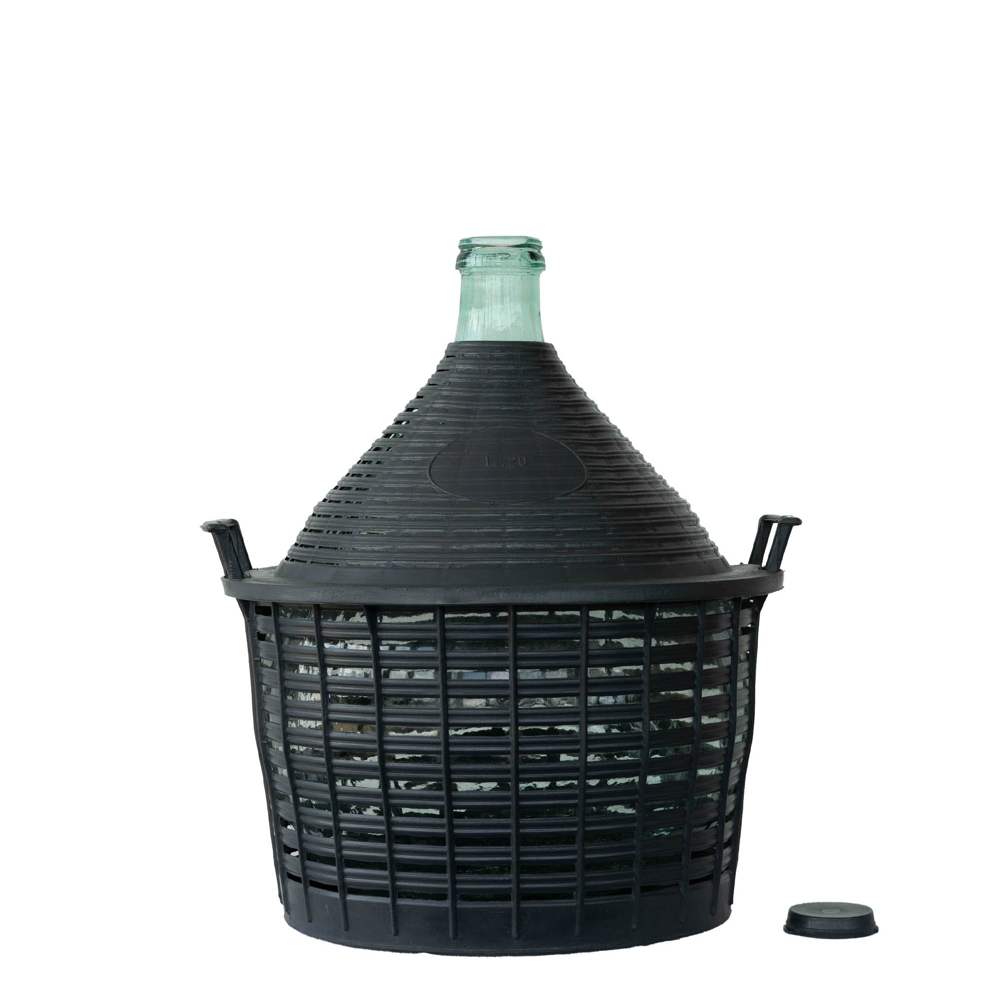 20 l ballongflaske med smal hals, glass, åpning: påleggslokk 20 l ballongflaske med smal hals, glass, åpning: påleggslokk