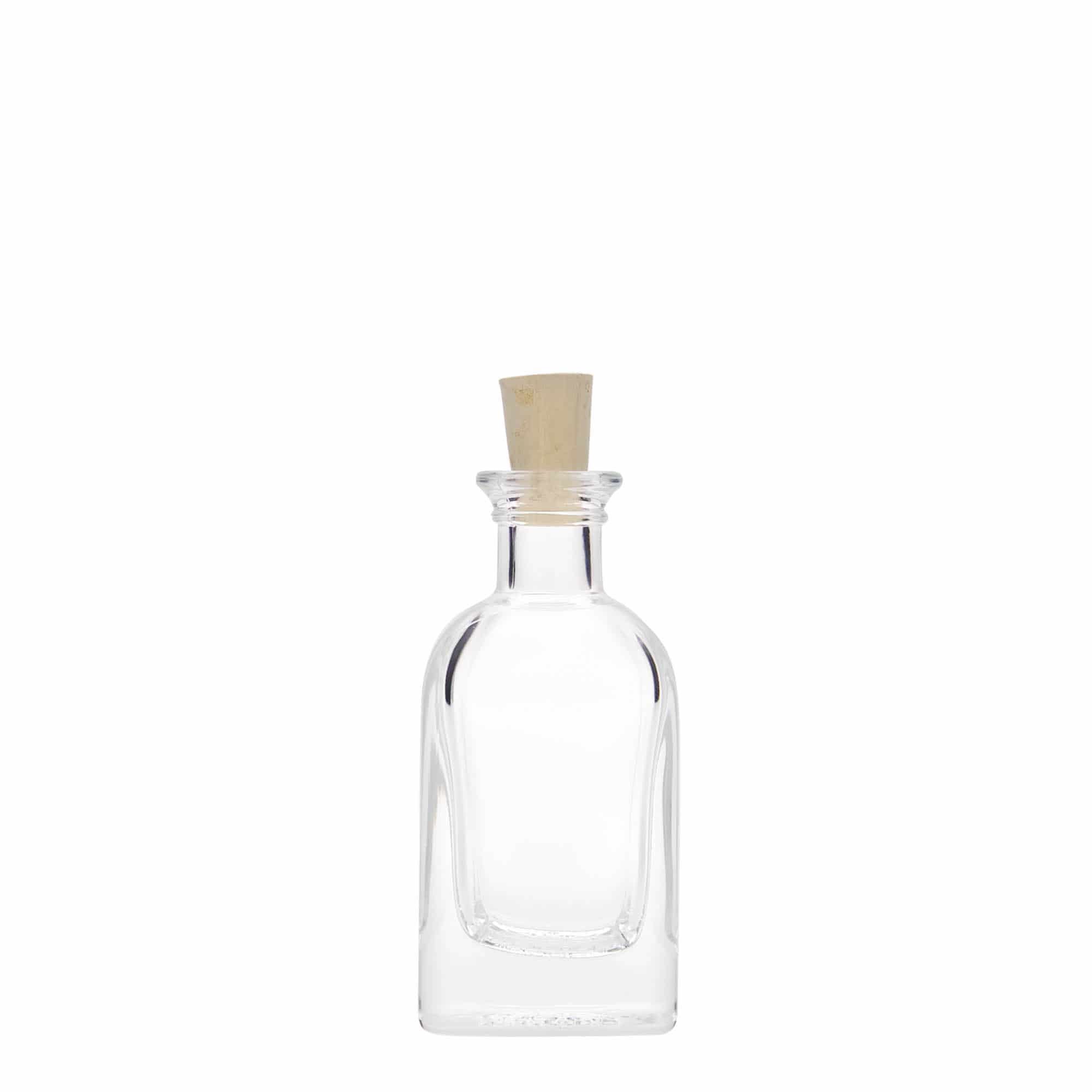 40 ml glassflaske Apotheker Carré, firkantet, åpning: kork