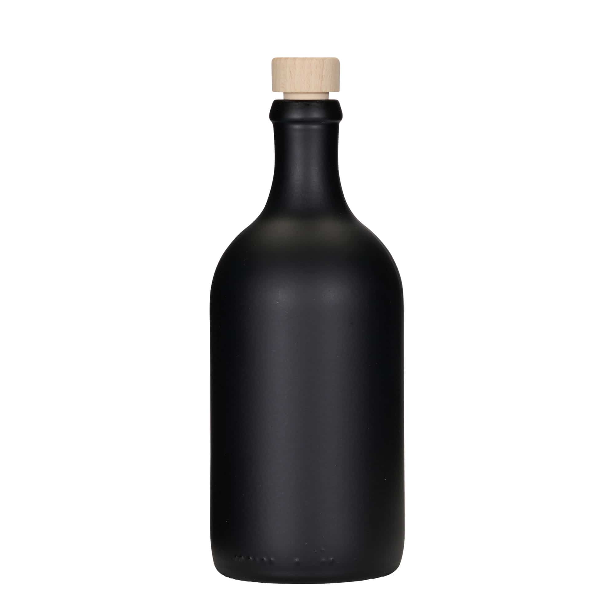 500 ml glassflaske 'Ginevra Leggera', svart, åpning: kork