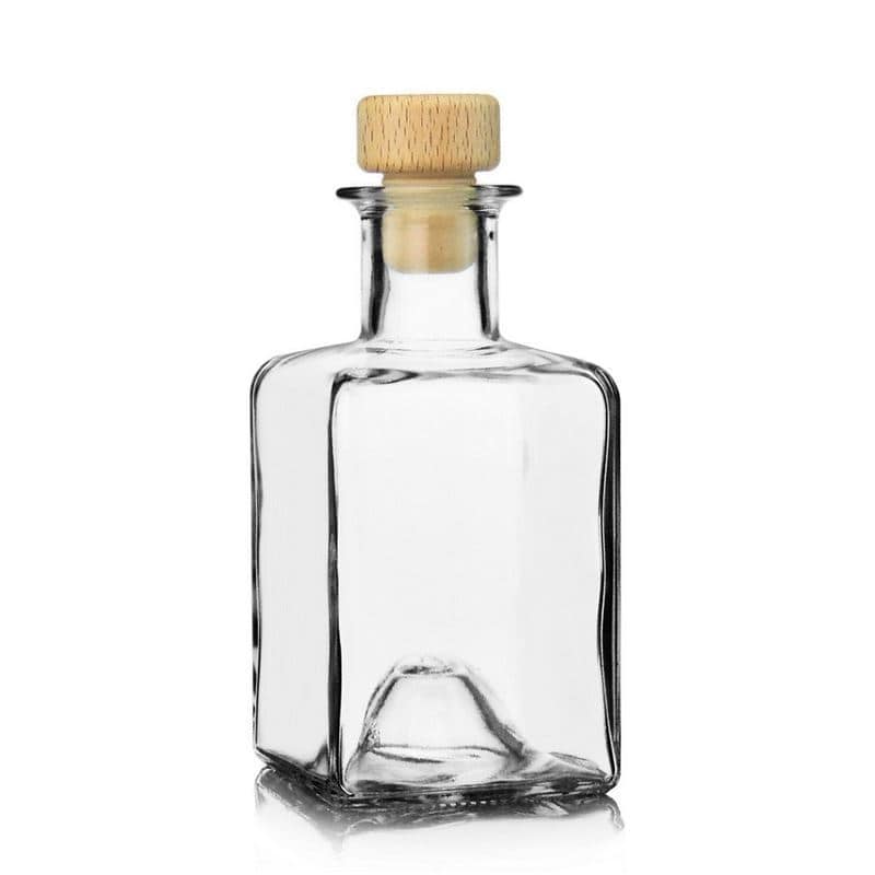 200 ml glassflaske "Kubica", kvadratisk, åpning: Kork