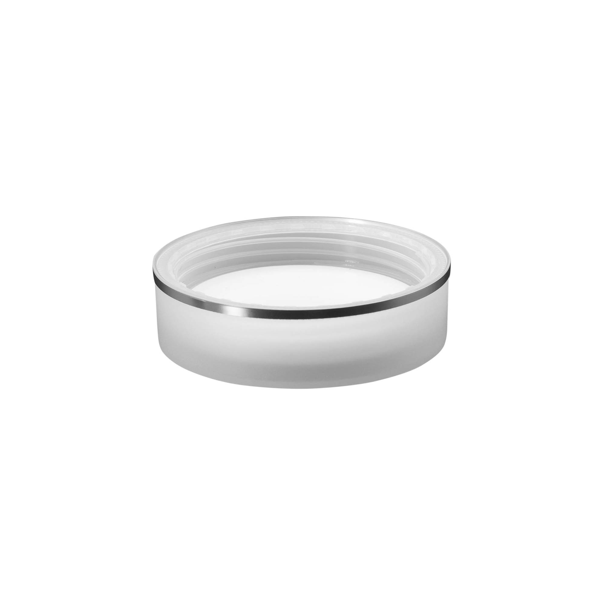 skrulokk "Clear/Platin Edition", PP-plast, hvit, for åpning: 70/2P