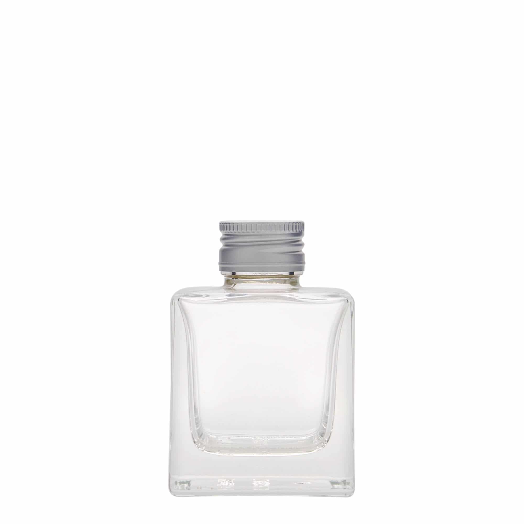 100 ml glassflaske "Cube", kvadratisk, åpning: PP 28