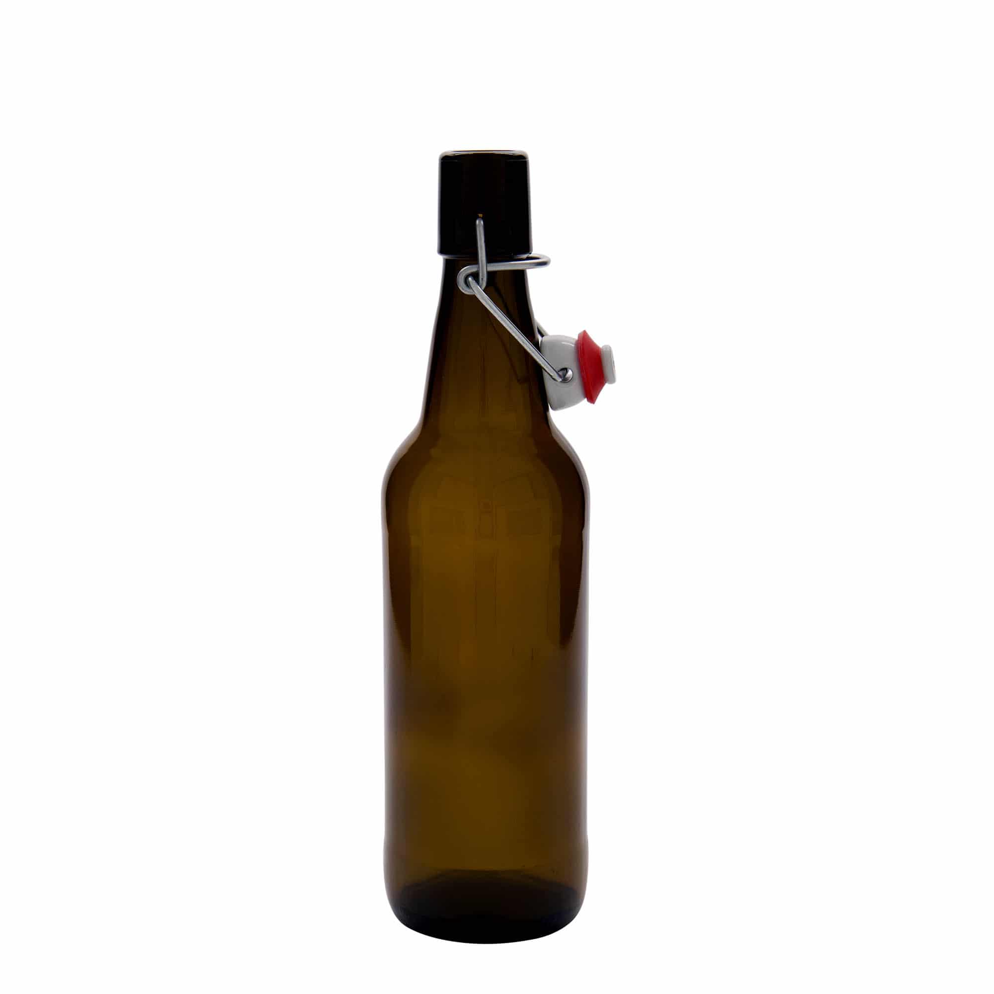 500 ml ølflaske, glass, brun, åpning: patentkork
