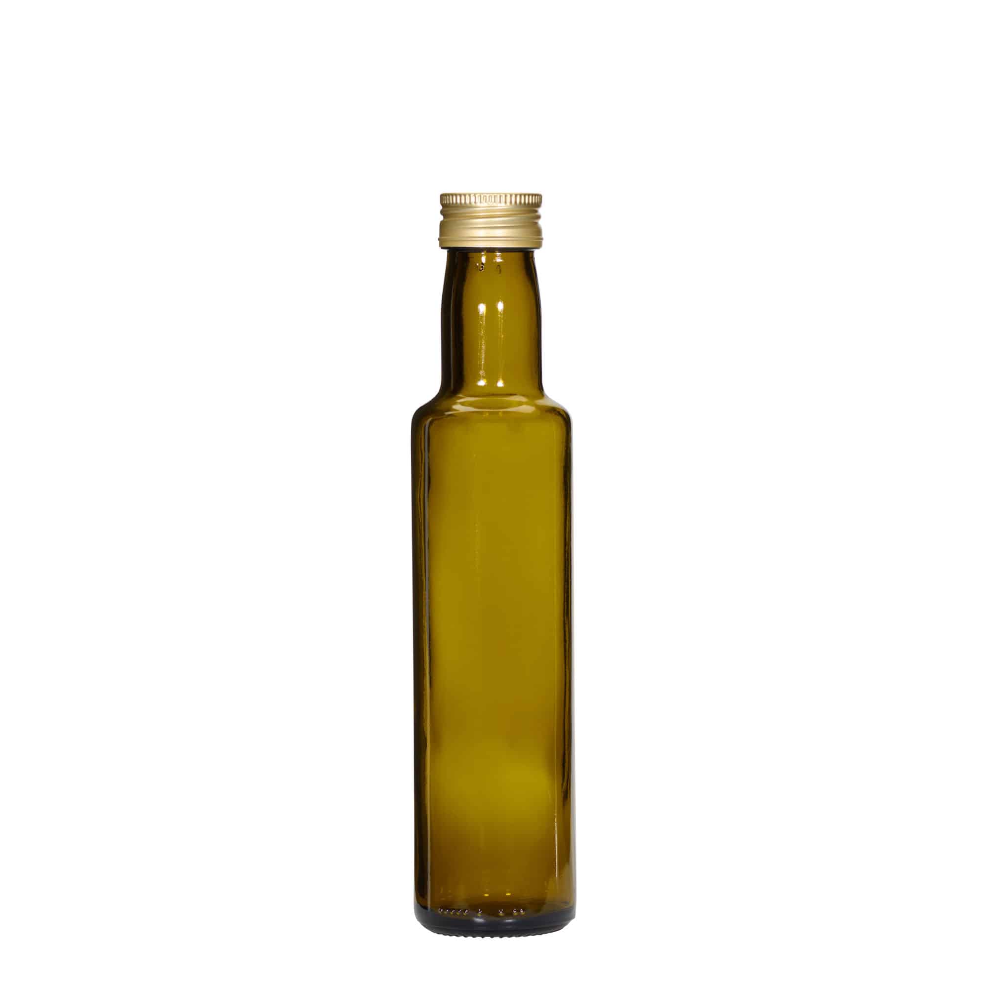 250 ml glassflaske 'Dorica', antikkgrønn, åpning: PP 31,5