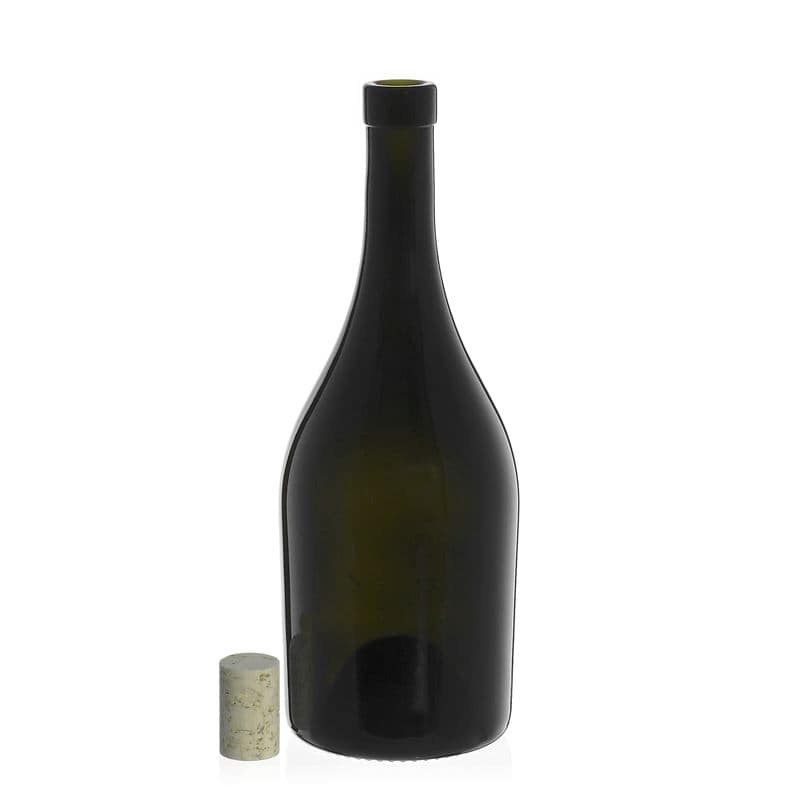 750 ml vinflaske "Exclusive", antikkgrønn, åpning: Kork