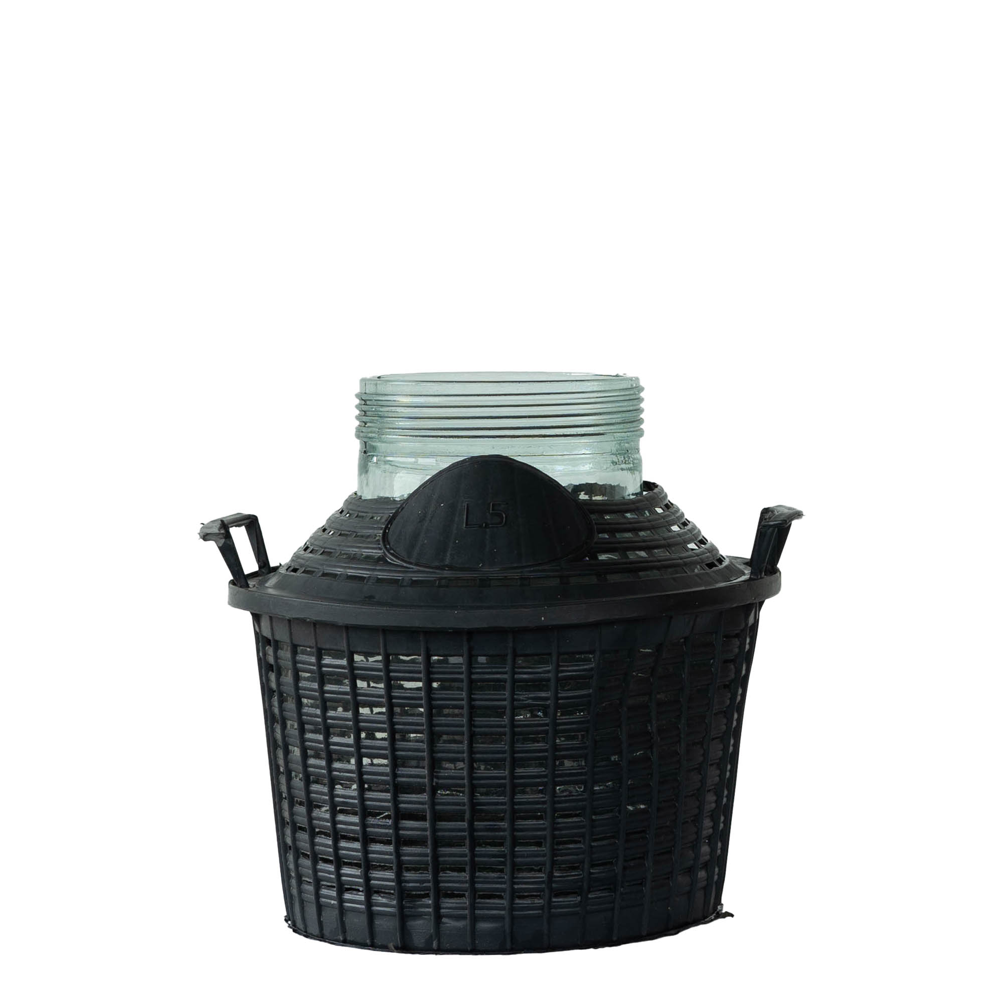 5 l ballongflaske med vid hals, glass, åpning: skrukork 5 l ballongflaske med vid hals, glass, åpning: skrukork